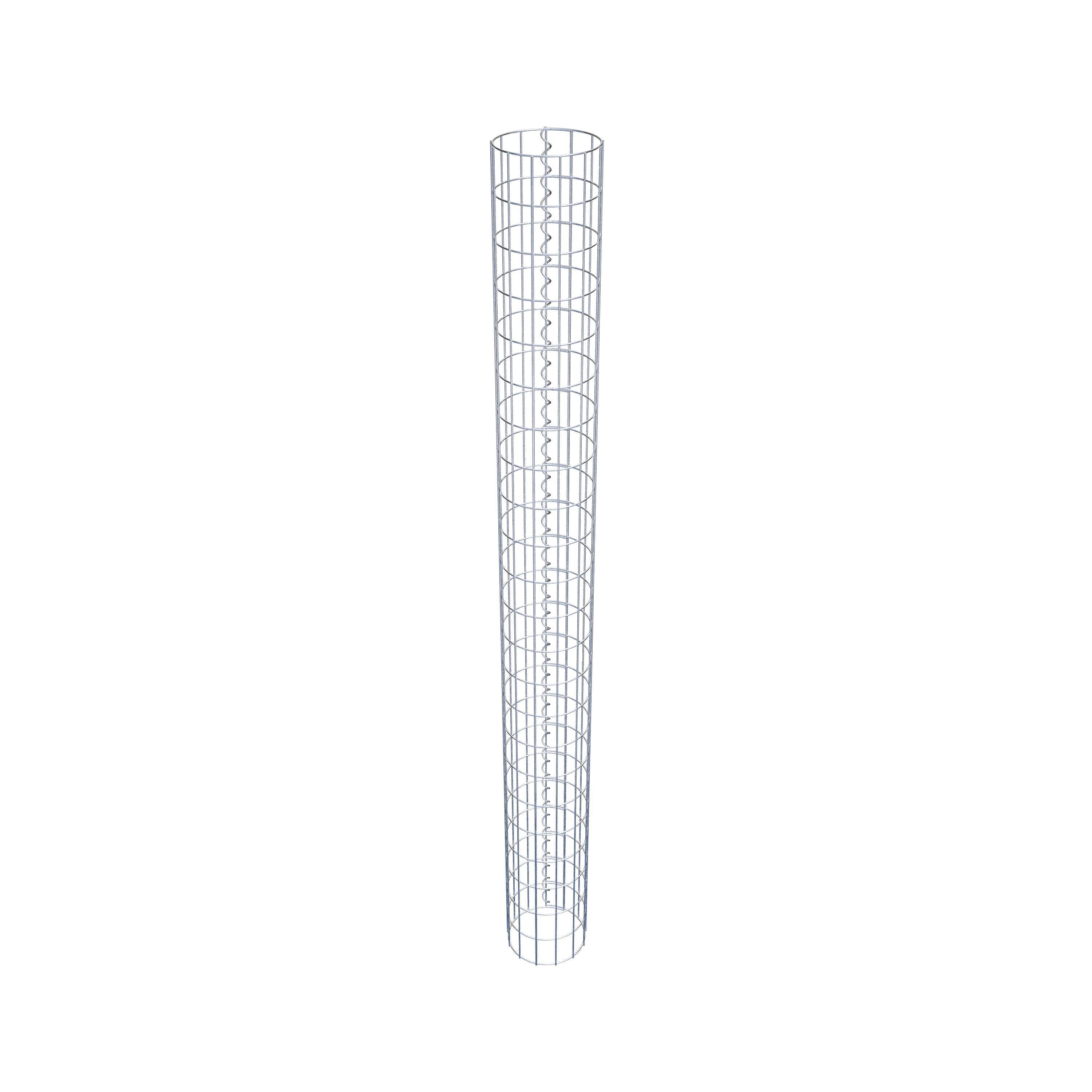 Columna de gaviones redonda 22 cm de diámetro, 230 cm de altura, malla 5 cm x 10 cm