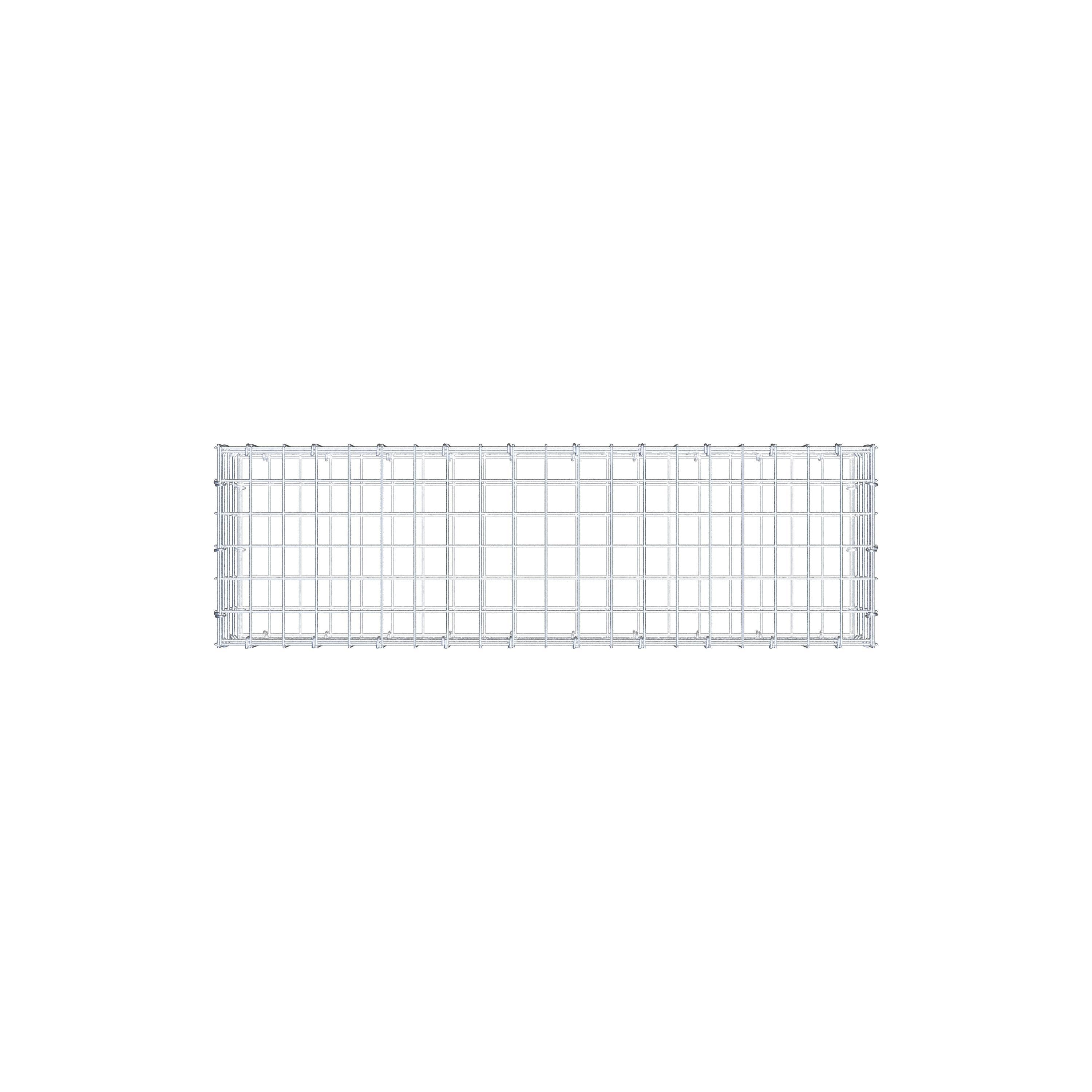 Gabbione 100 cm x 20 cm x 30 cm (L x H x P), maglia 5 cm x 5 cm, anello a C