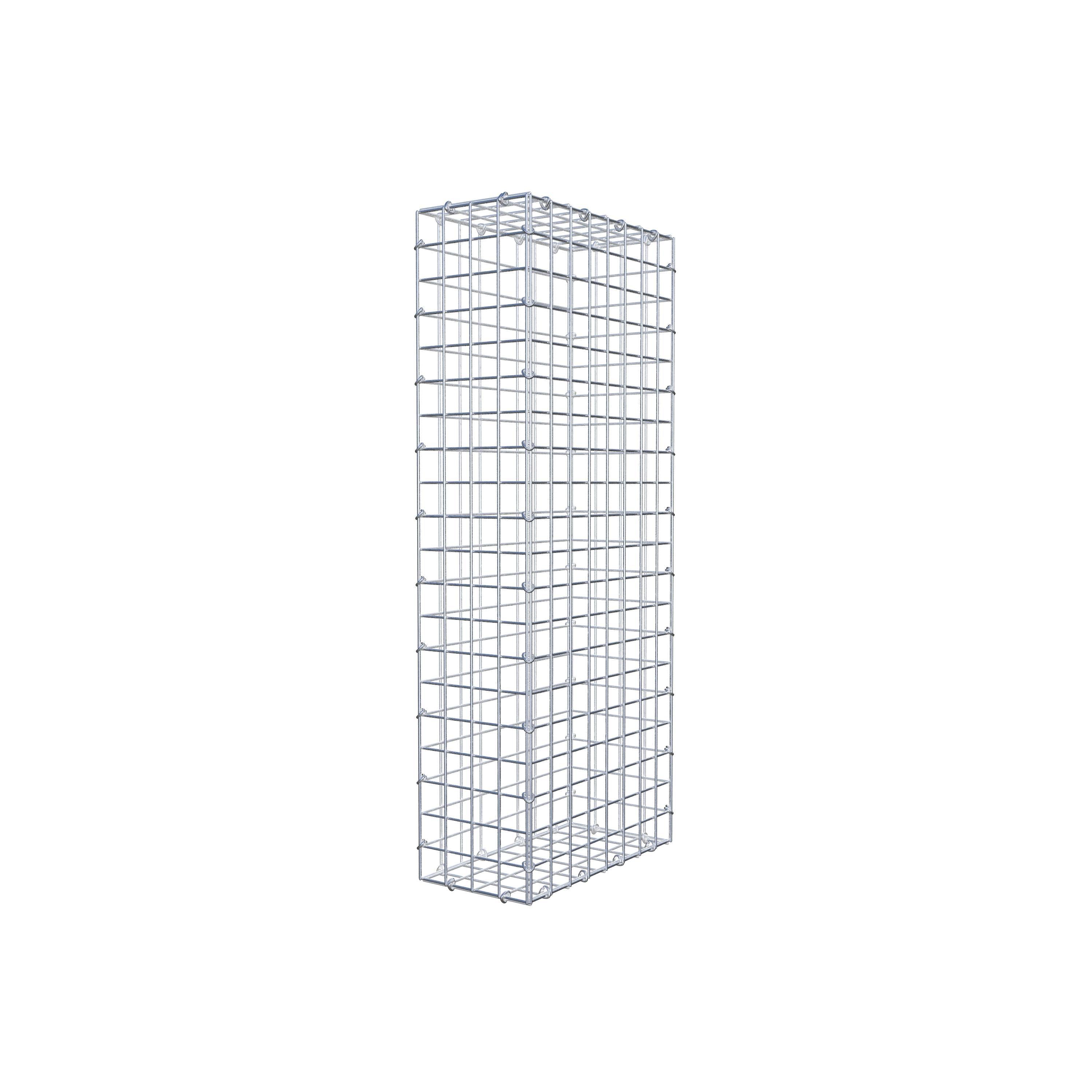 Gavión 100 cm x 40 cm x 20 cm (L x A x P), malla 5 cm x 5 cm, anillo en C