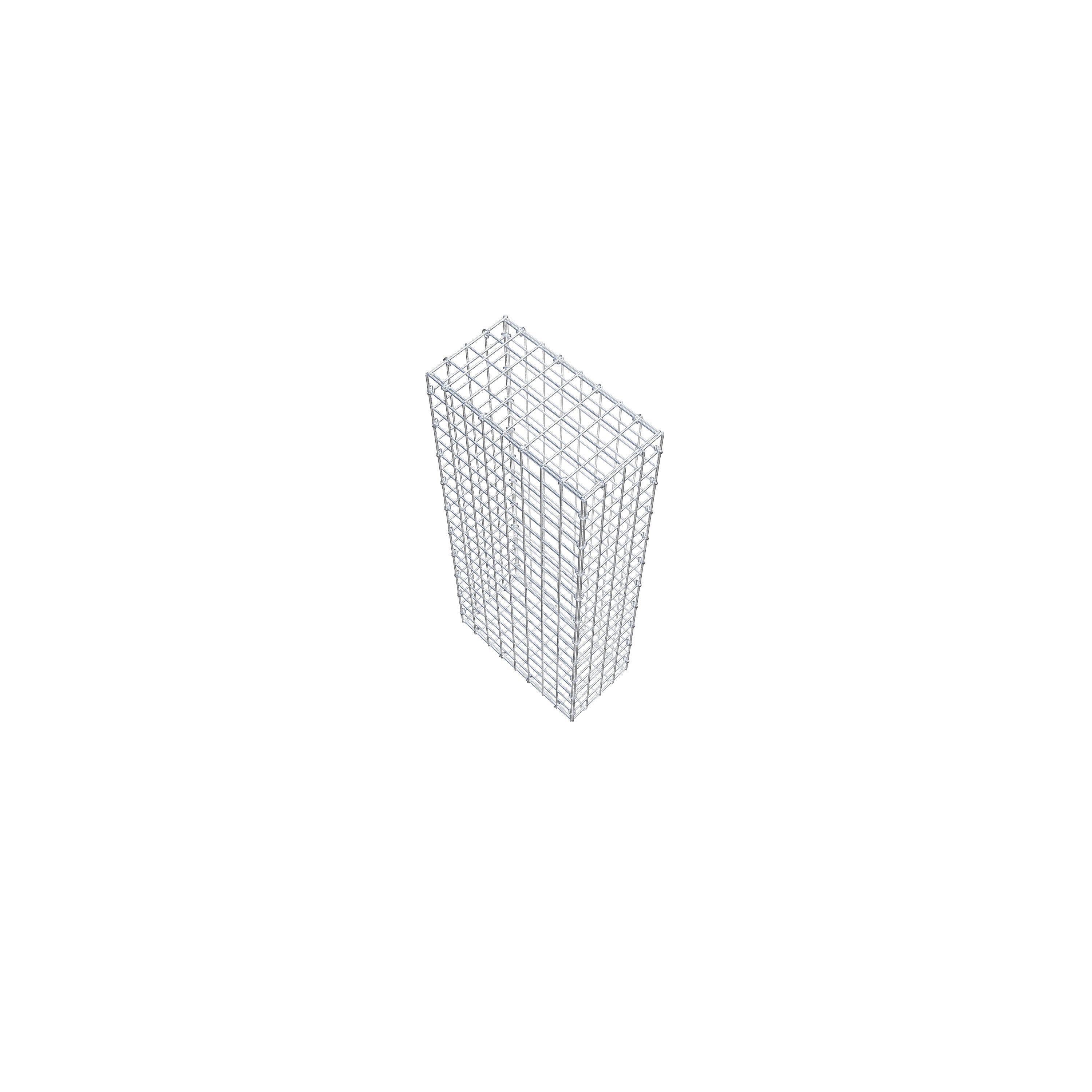 Gavión 100 cm x 40 cm x 20 cm (L x A x P), malla 5 cm x 5 cm, anillo en C