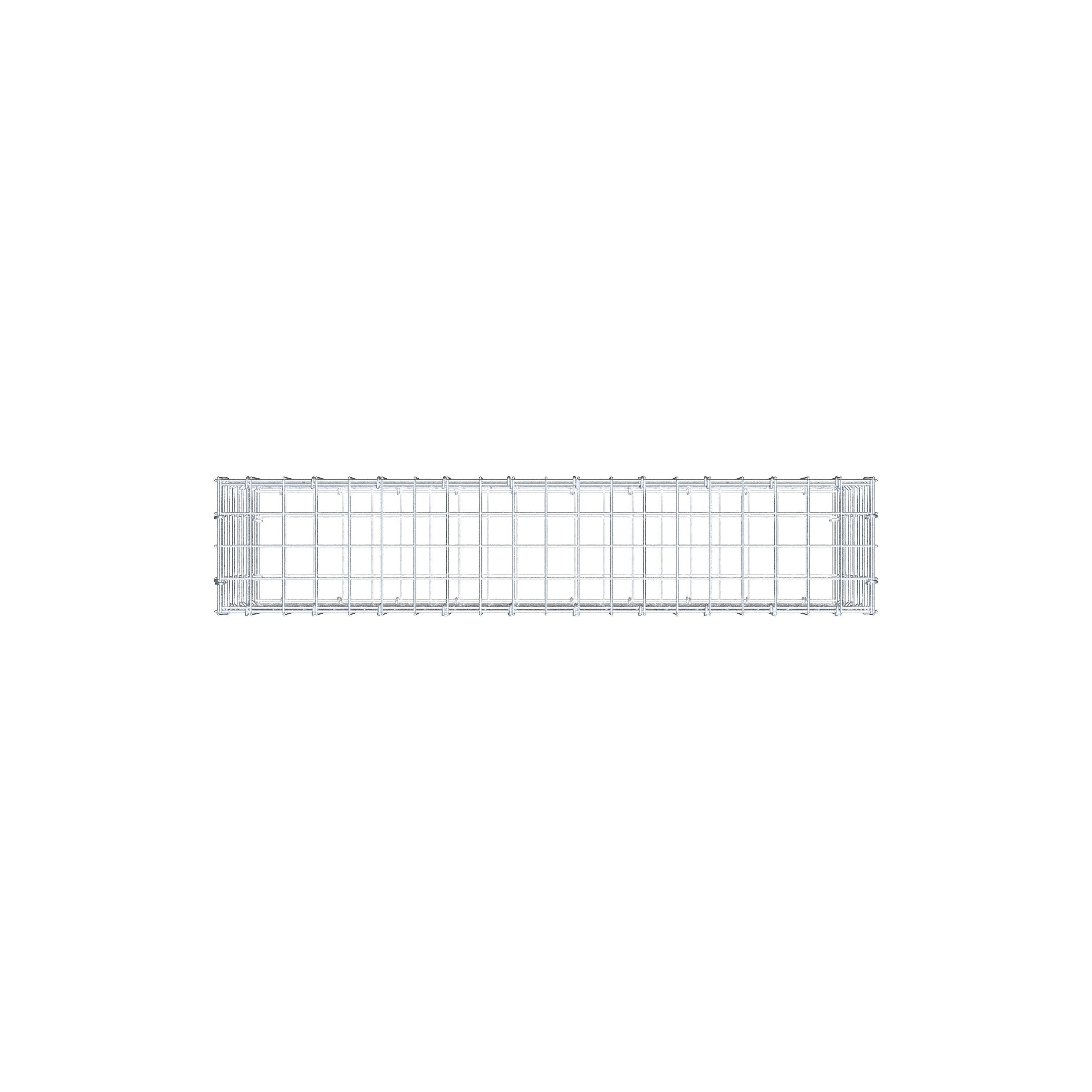 Gavión 100 cm x 40 cm x 20 cm (L x A x P), malla 5 cm x 5 cm, anillo en C