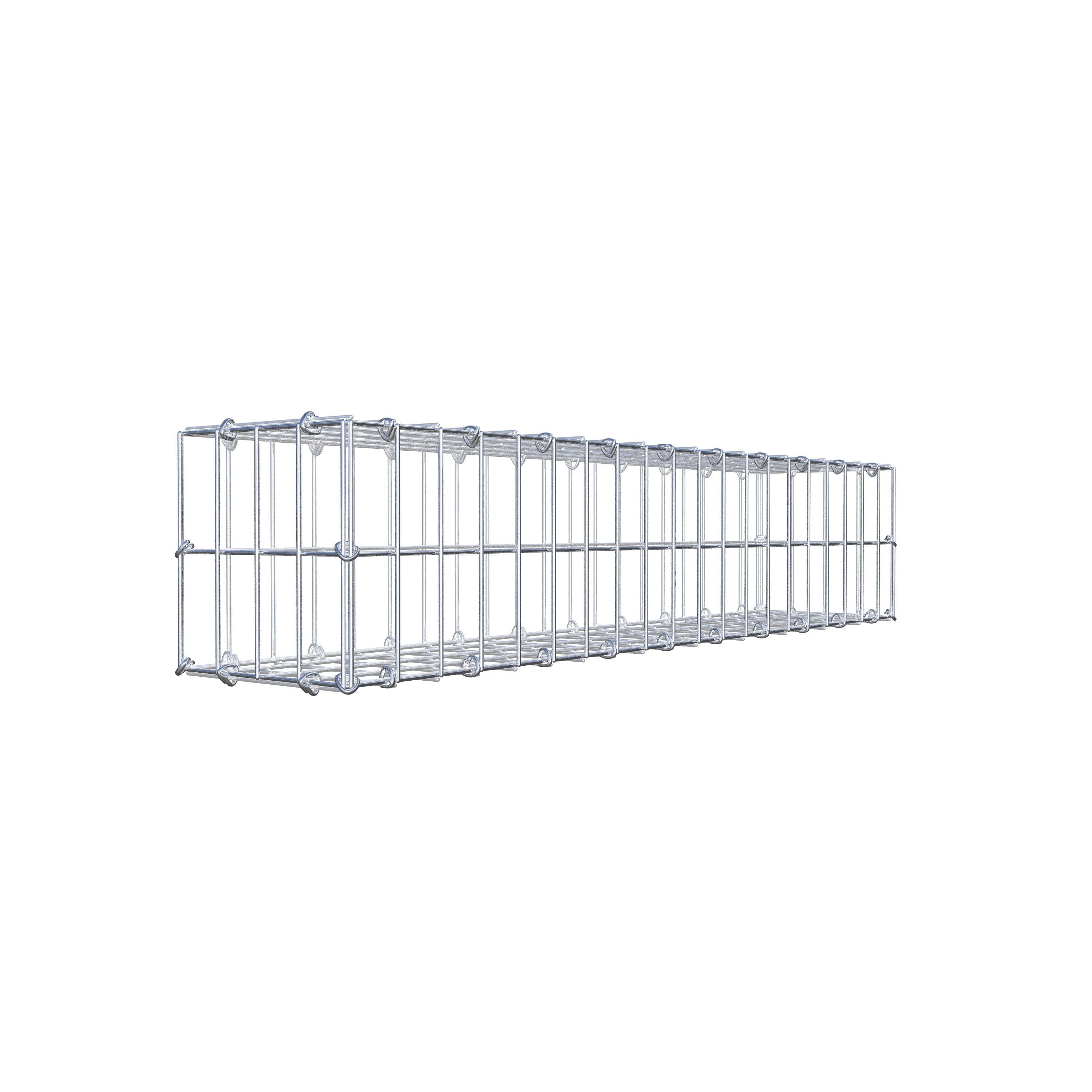 Gabião 100 cm x 20 cm x 20 cm (C x A x P), malhagem 5 cm x 10 cm, anel C
