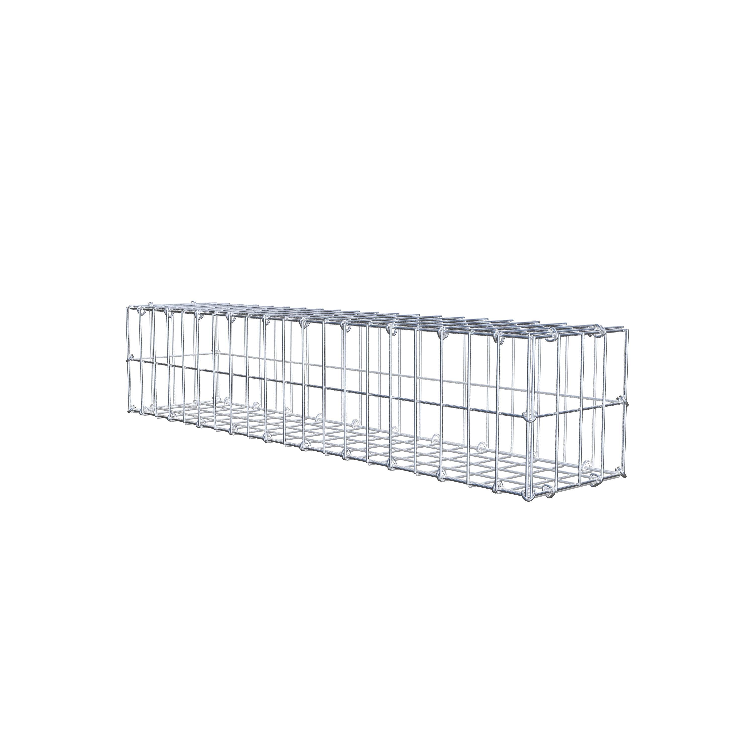Gabião 100 cm x 20 cm x 20 cm (C x A x P), malhagem 5 cm x 10 cm, anel C