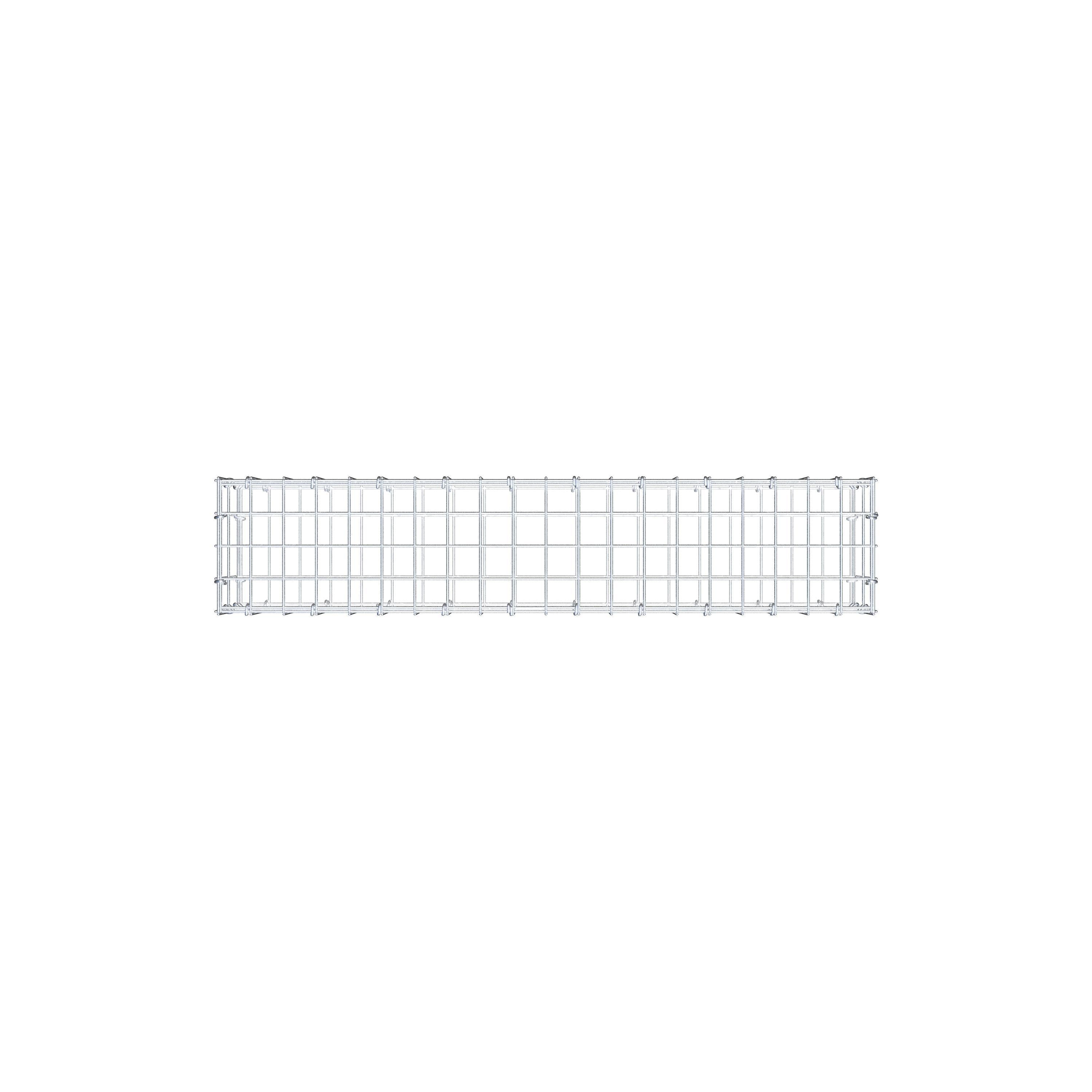 Gabião 100 cm x 20 cm x 20 cm (C x A x P), malhagem 5 cm x 10 cm, anel C