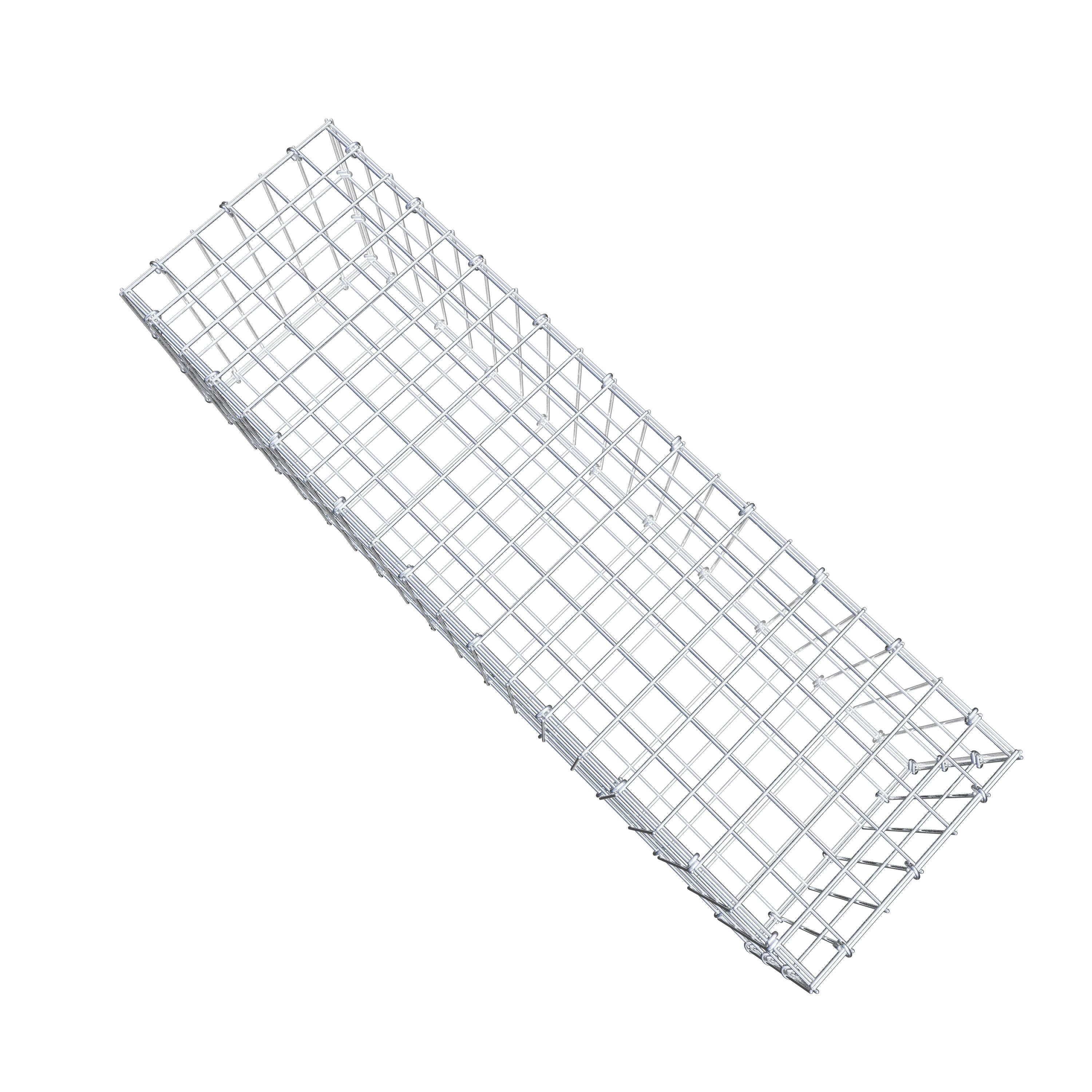 Gavión 100 cm x 30 cm x 30 cm (L x A x P), malla 5 cm x 10 cm, anillo en C
