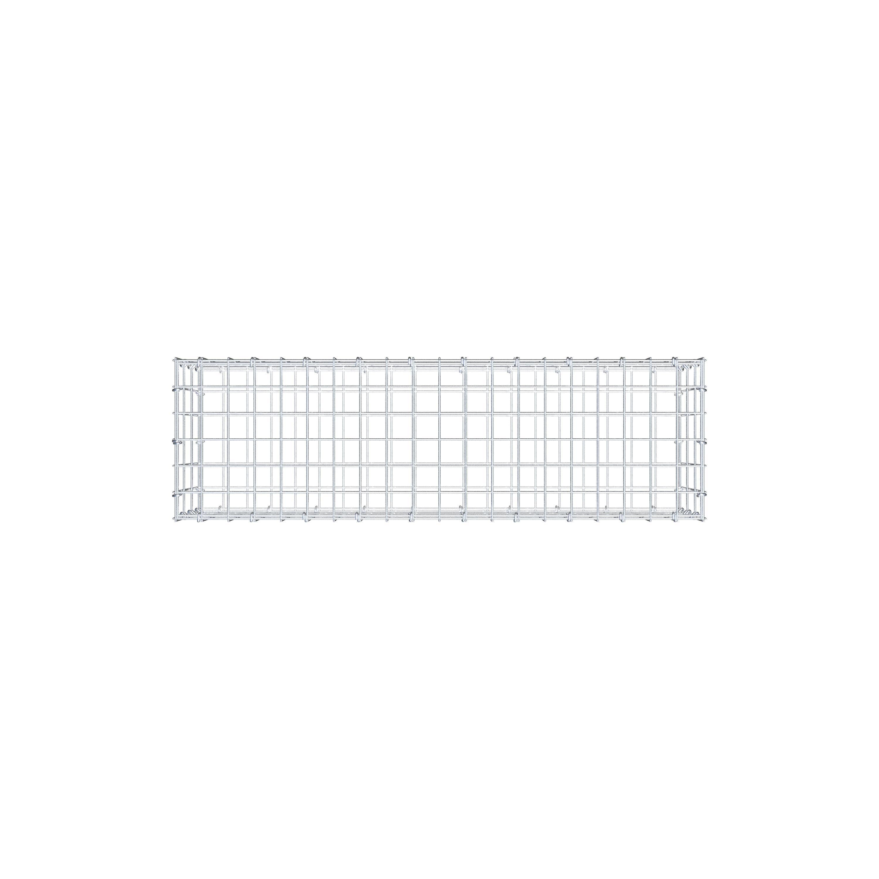 Gavión 100 cm x 30 cm x 30 cm (L x A x P), malla 5 cm x 10 cm, anillo en C