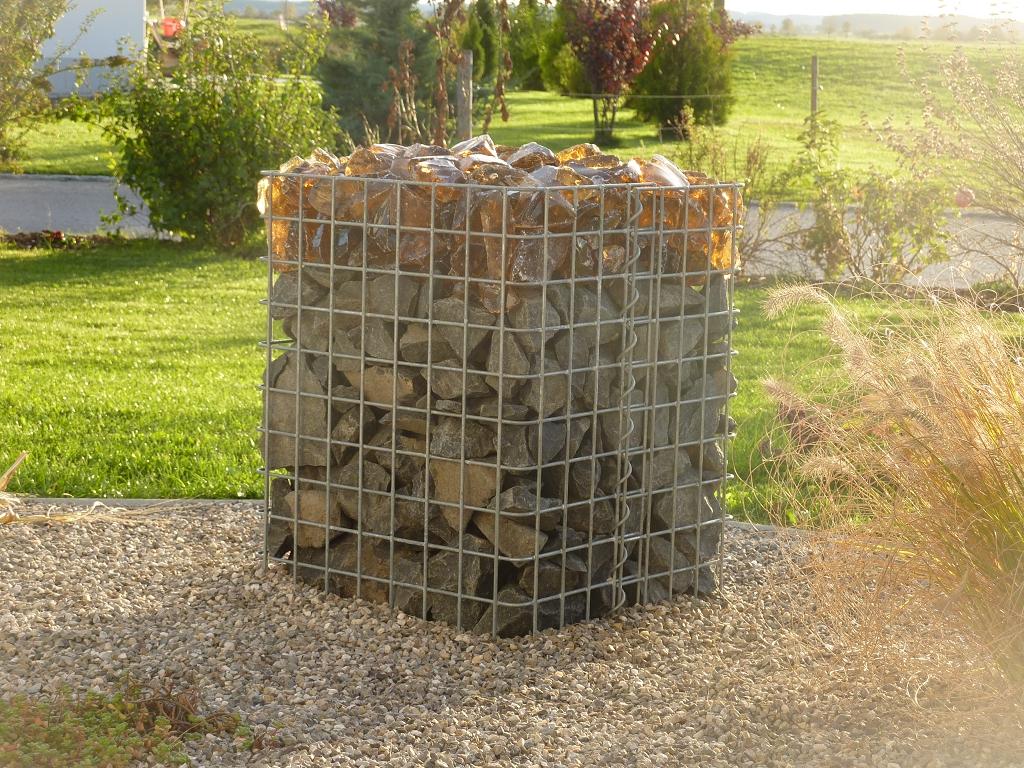 Gabionensäule eckig 37 cm x 37 cm, 80 cm Höhe, MW 5 cm x 5 cm