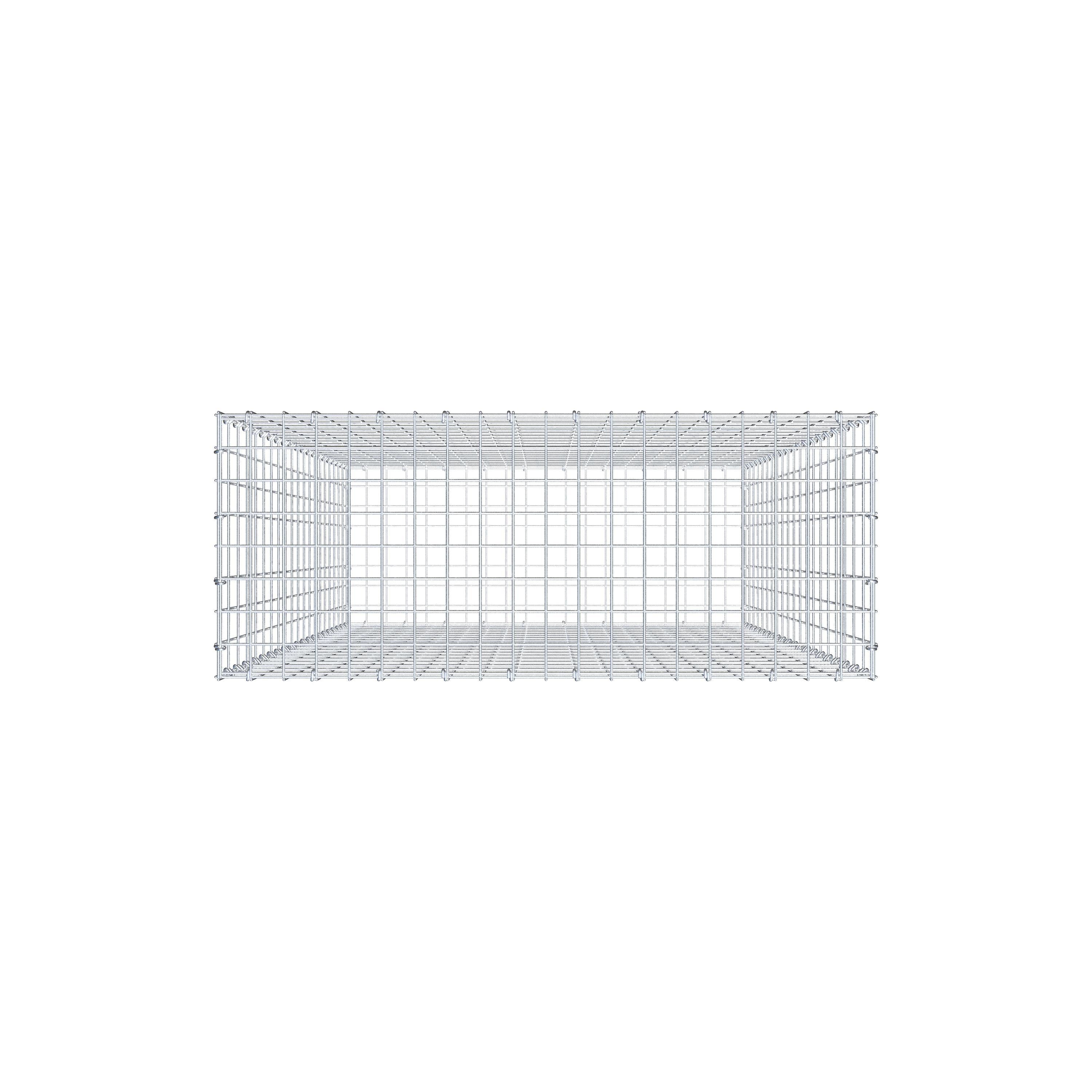 Schanskorf 200 cm x 100 cm x 40 cm (L x H x D), maaswijdte 5 cm x 10 cm, C-ring