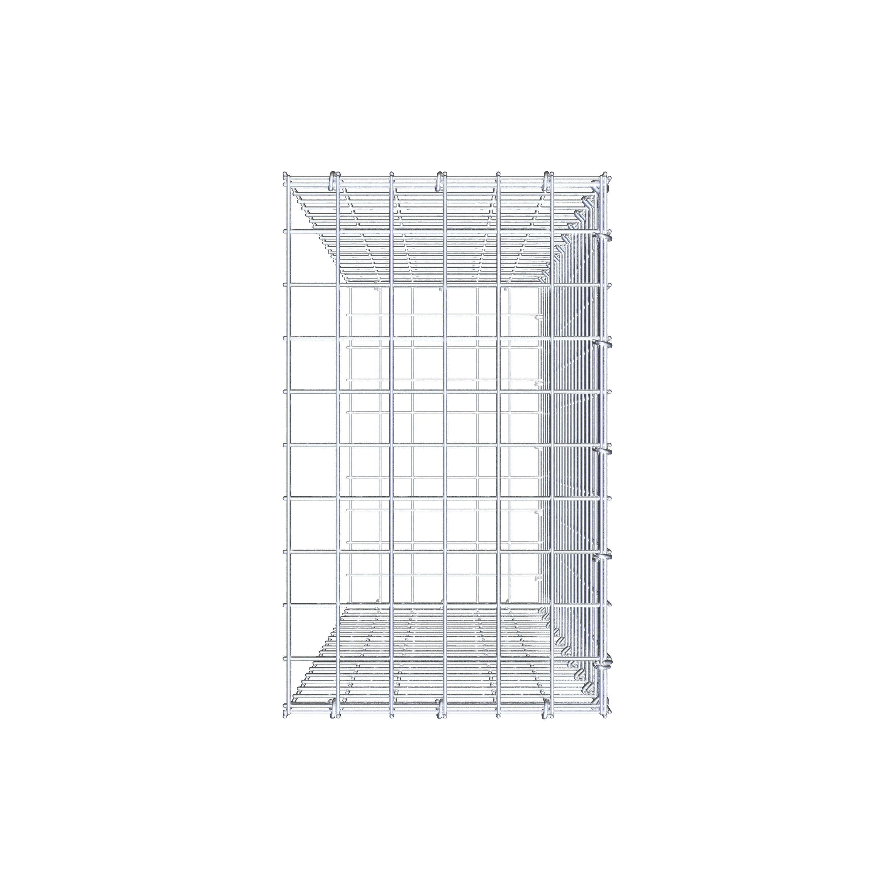 Gavión acoplable tipo 2 100 cm x 30 cm x 50 cm (L x A x P), malla 5 cm x 5 cm, anillo en C