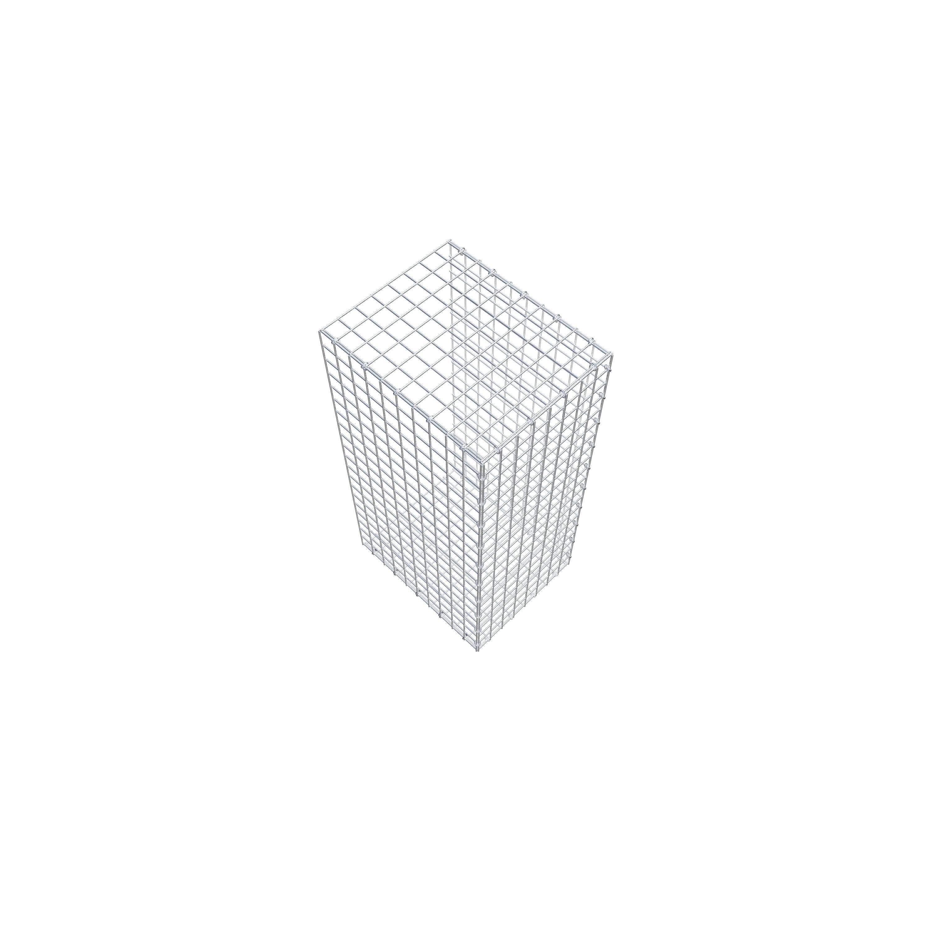 Gavión complementario de tipo 2 100 cm x 50 cm x 40 cm (largo x alto x fondo), malla 5 cm x 5 cm, anillo en C