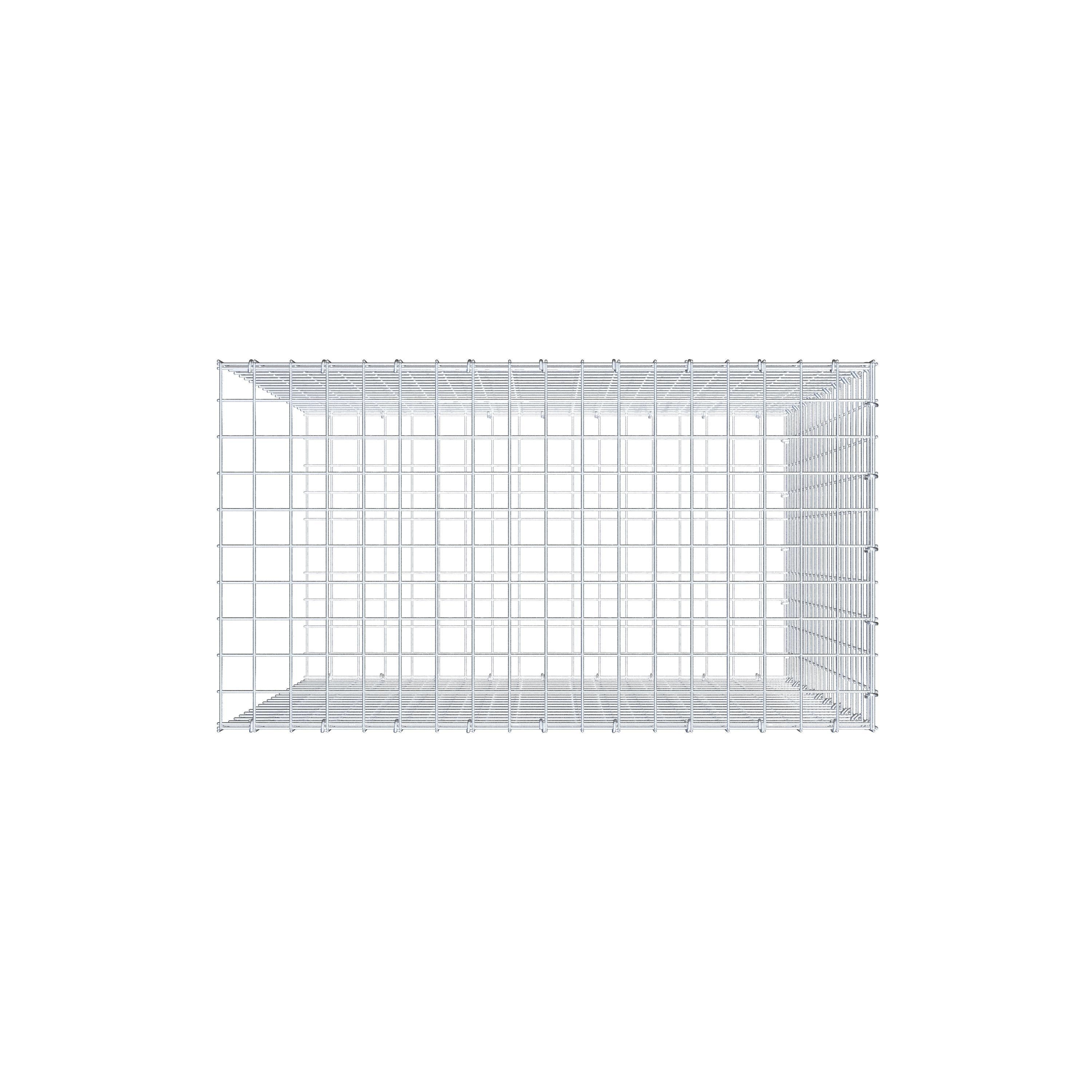 Gavión complementario de tipo 2 100 cm x 90 cm x 50 cm (largo x alto x fondo), malla 5 cm x 5 cm, anillo en C