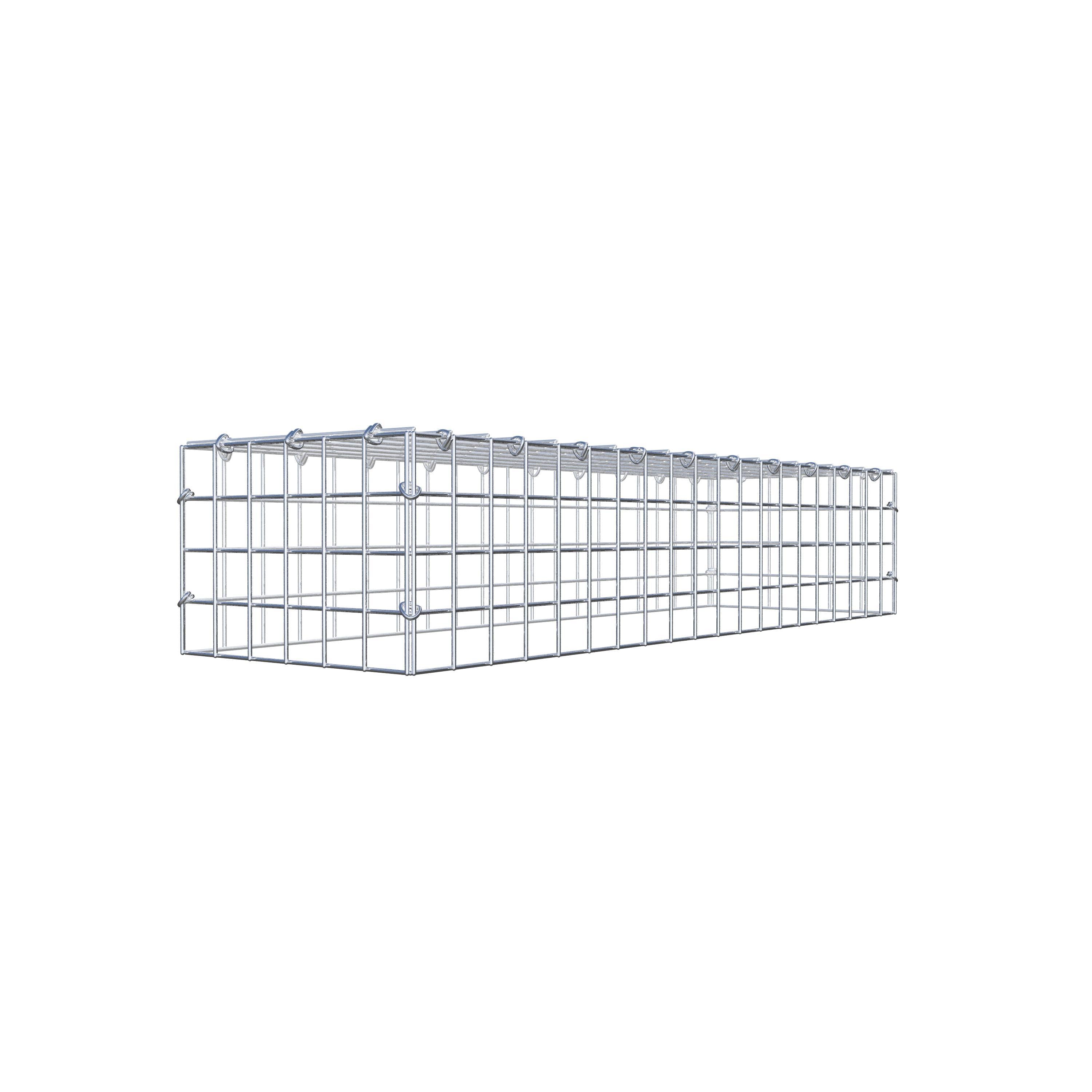 Typ 3 påbyggnadsgabion 100 cm x 20 cm x 30 cm (L x H x D), maskstorlek 5 cm x 5 cm, C-ring