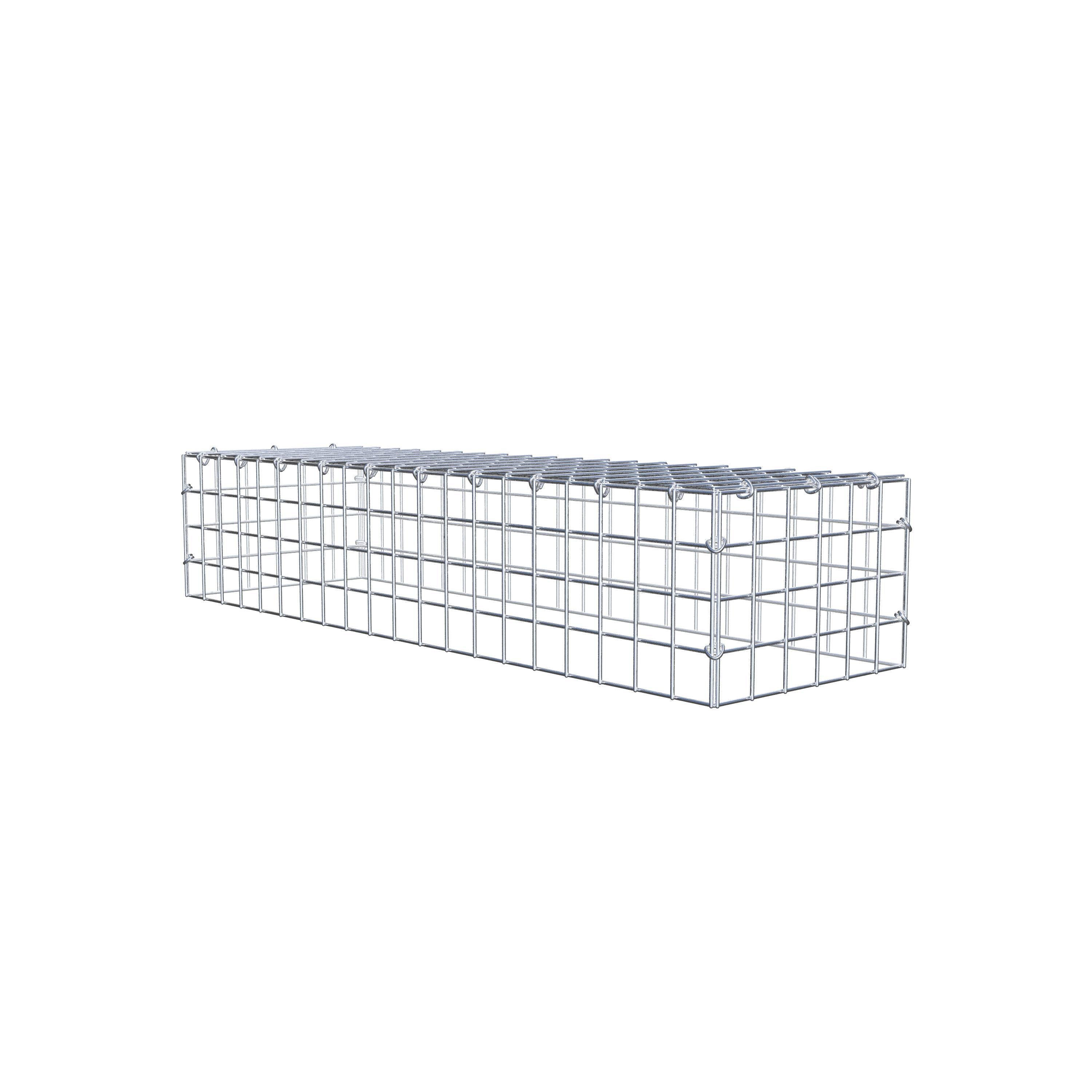 Typ 3 påbyggnadsgabion 100 cm x 20 cm x 30 cm (L x H x D), maskstorlek 5 cm x 5 cm, C-ring