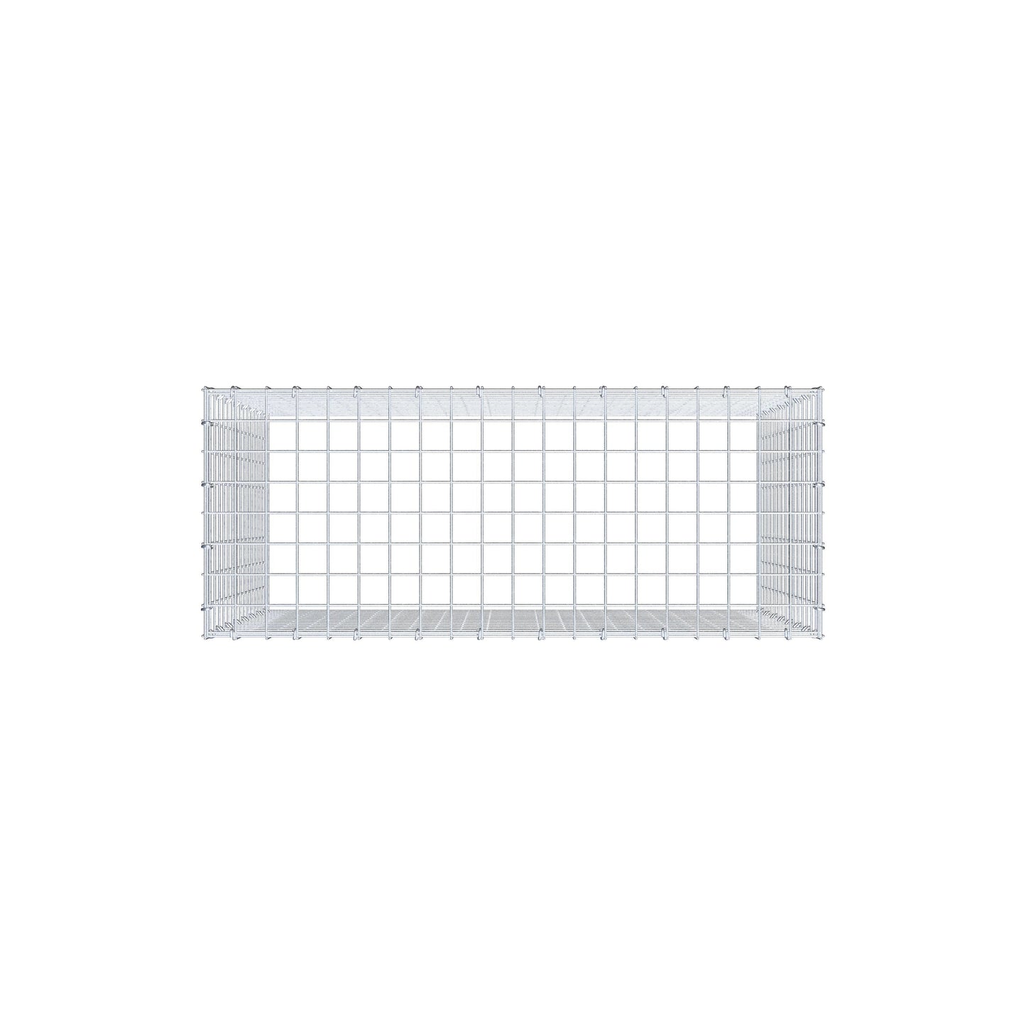 Typ 3 påbyggnadsgabion 100 cm x 80 cm x 40 cm (L x H x D), maskstorlek 5 cm x 5 cm, C-ring