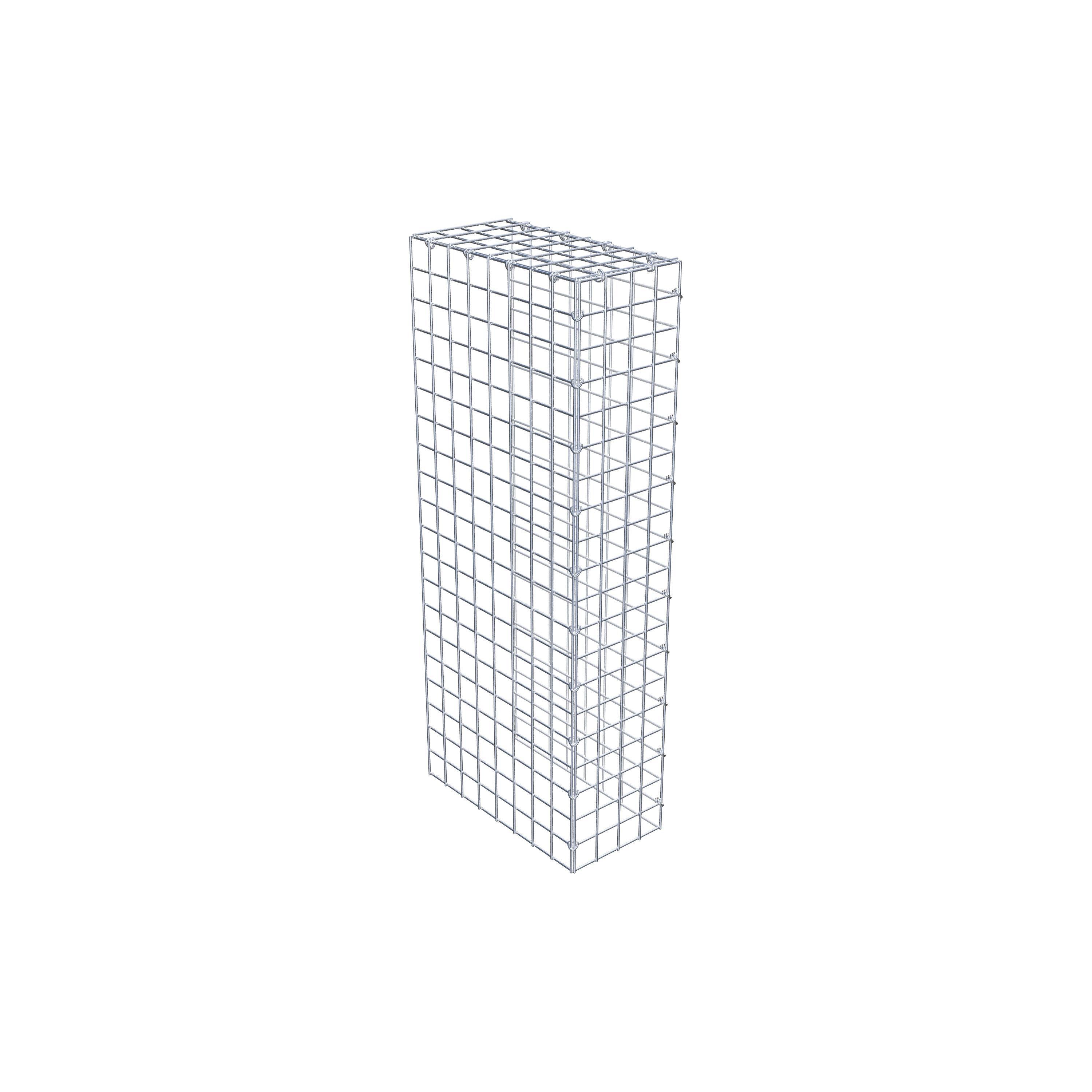 Gavión complementario de tipo 4 100 cm x 40 cm x 20 cm (largo x alto x fondo), malla 5 cm x 5 cm, anillo en C