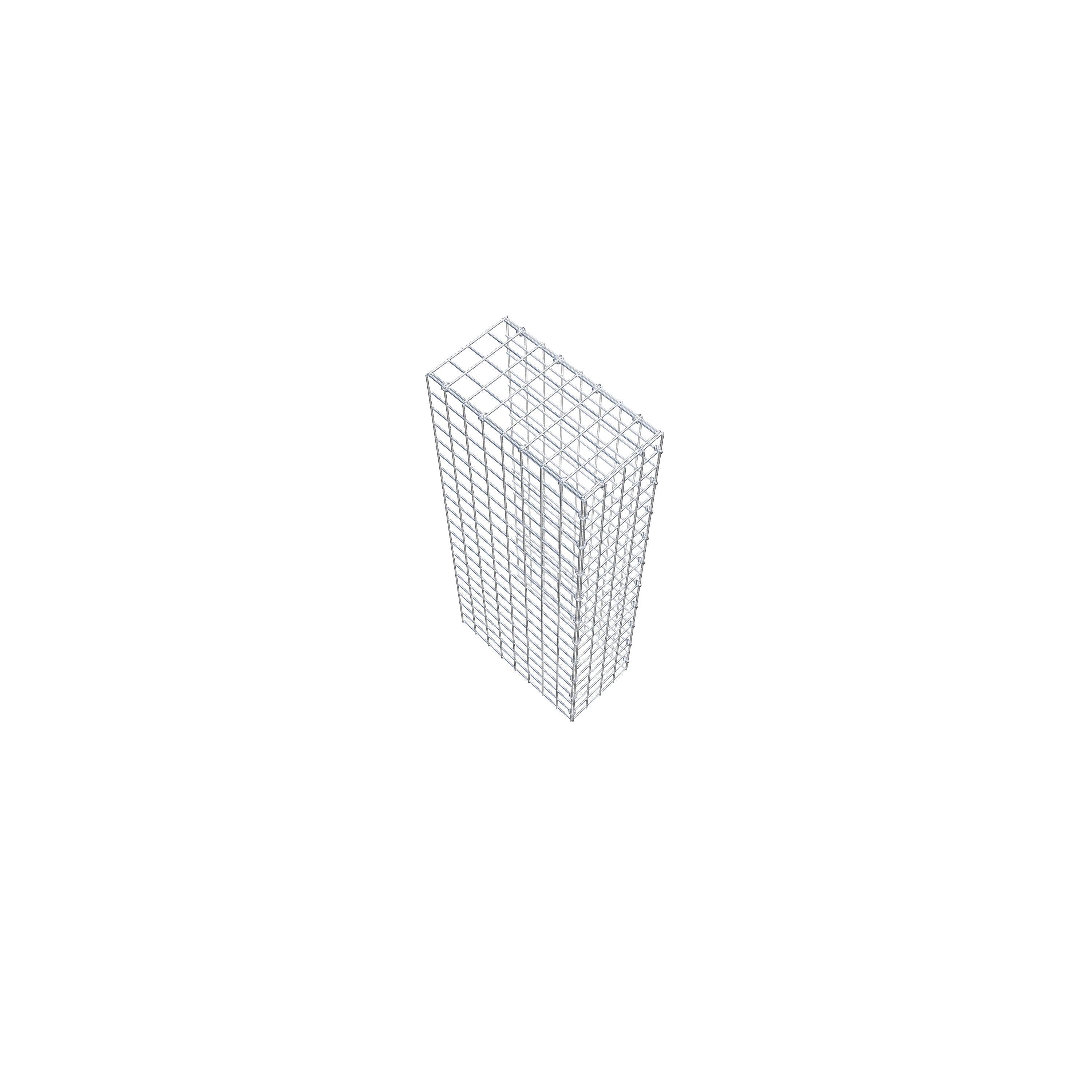 Gavión complementario de tipo 4 100 cm x 40 cm x 20 cm (largo x alto x fondo), malla 5 cm x 5 cm, anillo en C