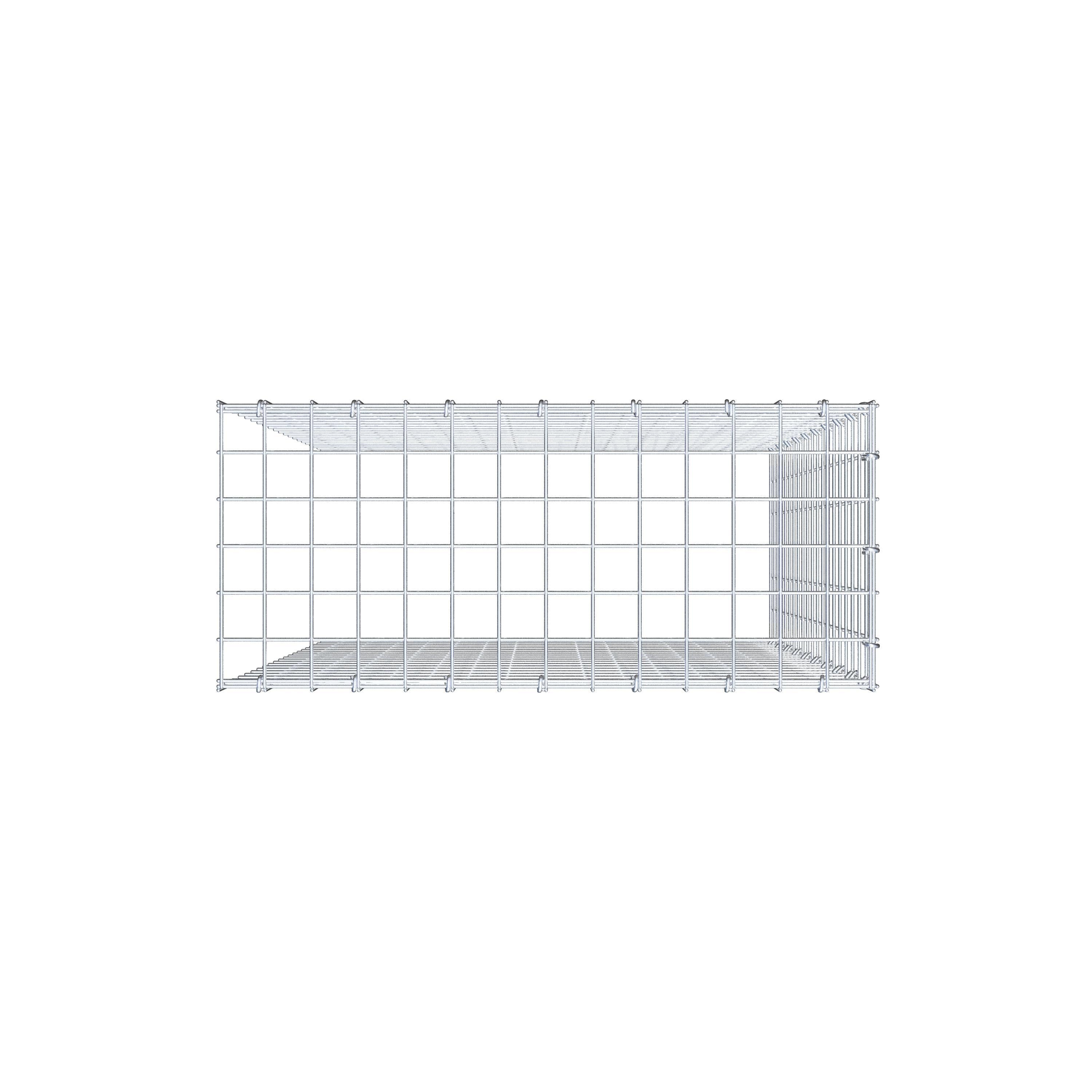 Type 4 oplegkorf 100 cm x 70 cm x 30 cm (L x H x D), maaswijdte 5 cm x 5 cm, C-ring