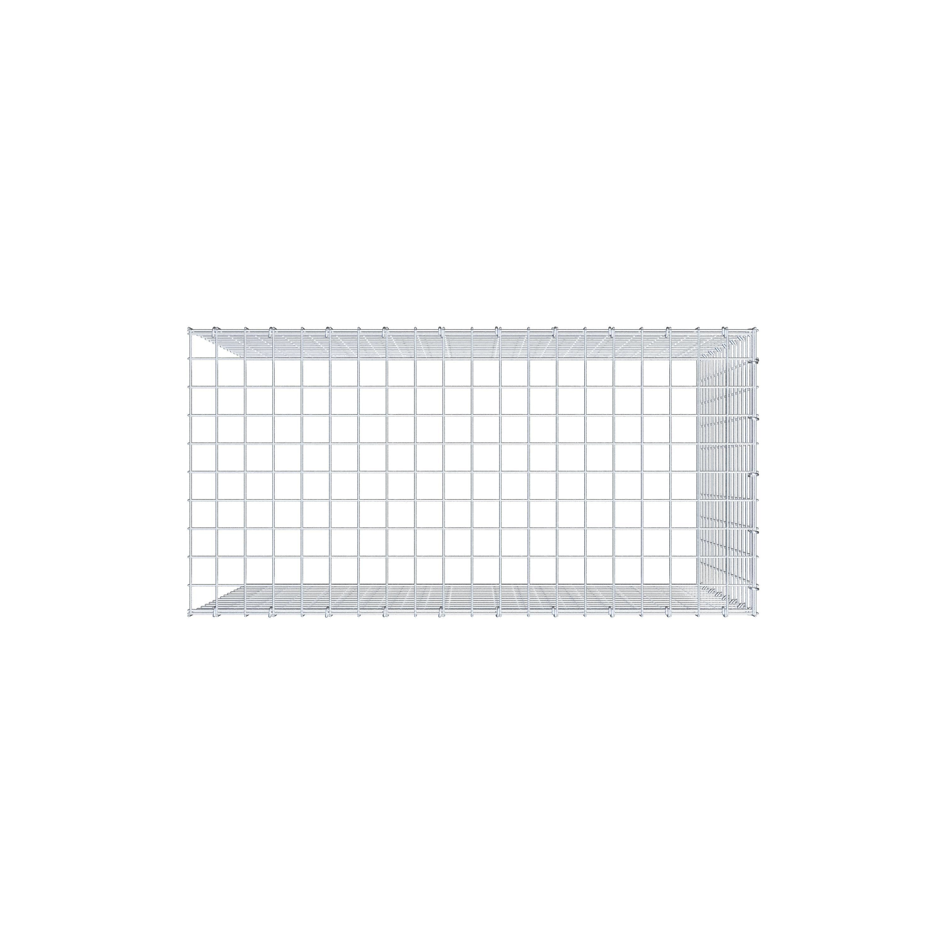 Gavión adicional tipo 4 100 cm x 80 cm x 50 cm (L x A x P), malla 5 cm x 5 cm, anillo en C