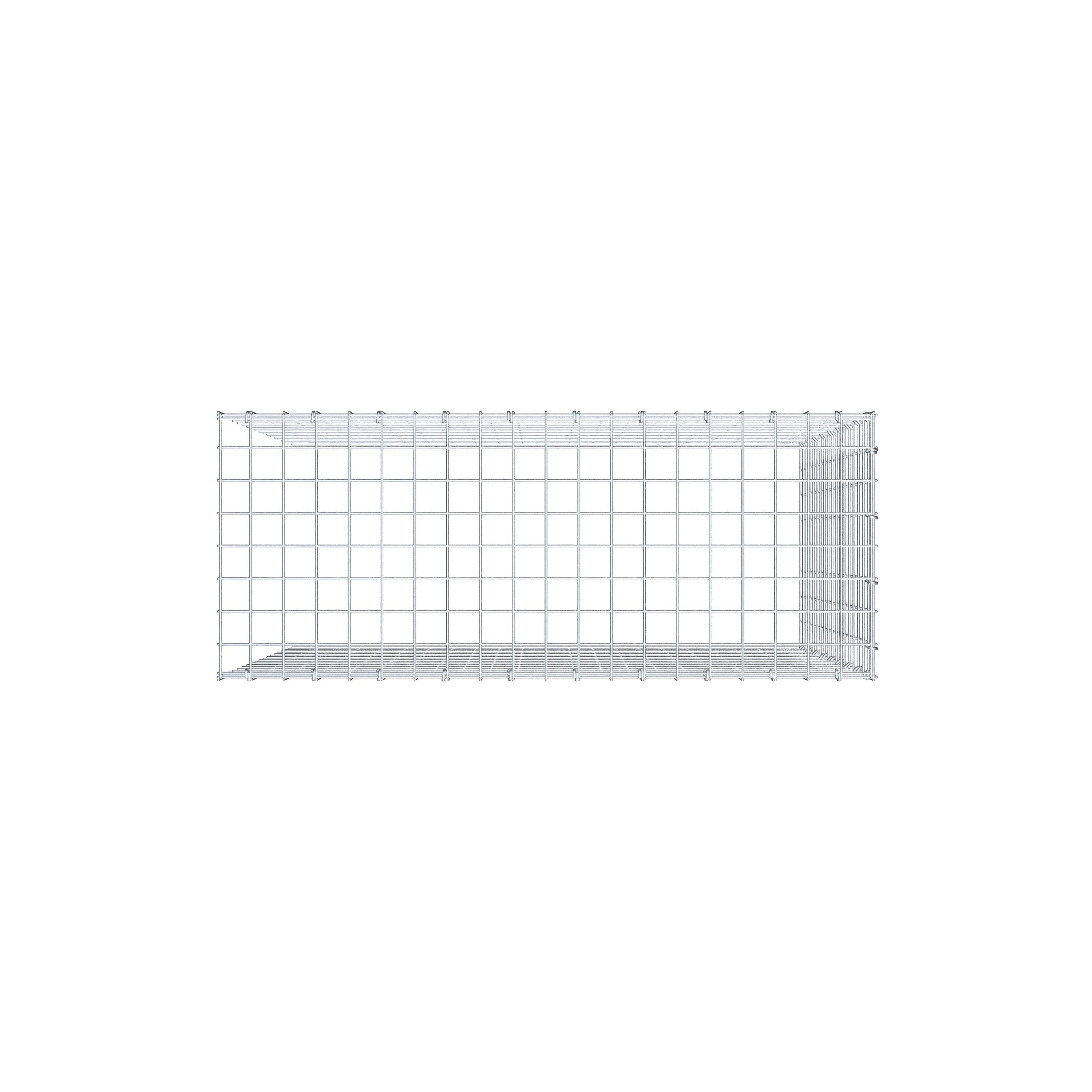 Gavión adicional tipo 4 100 cm x 90 cm x 40 cm (L x A x P), malla 5 cm x 5 cm, anillo en C