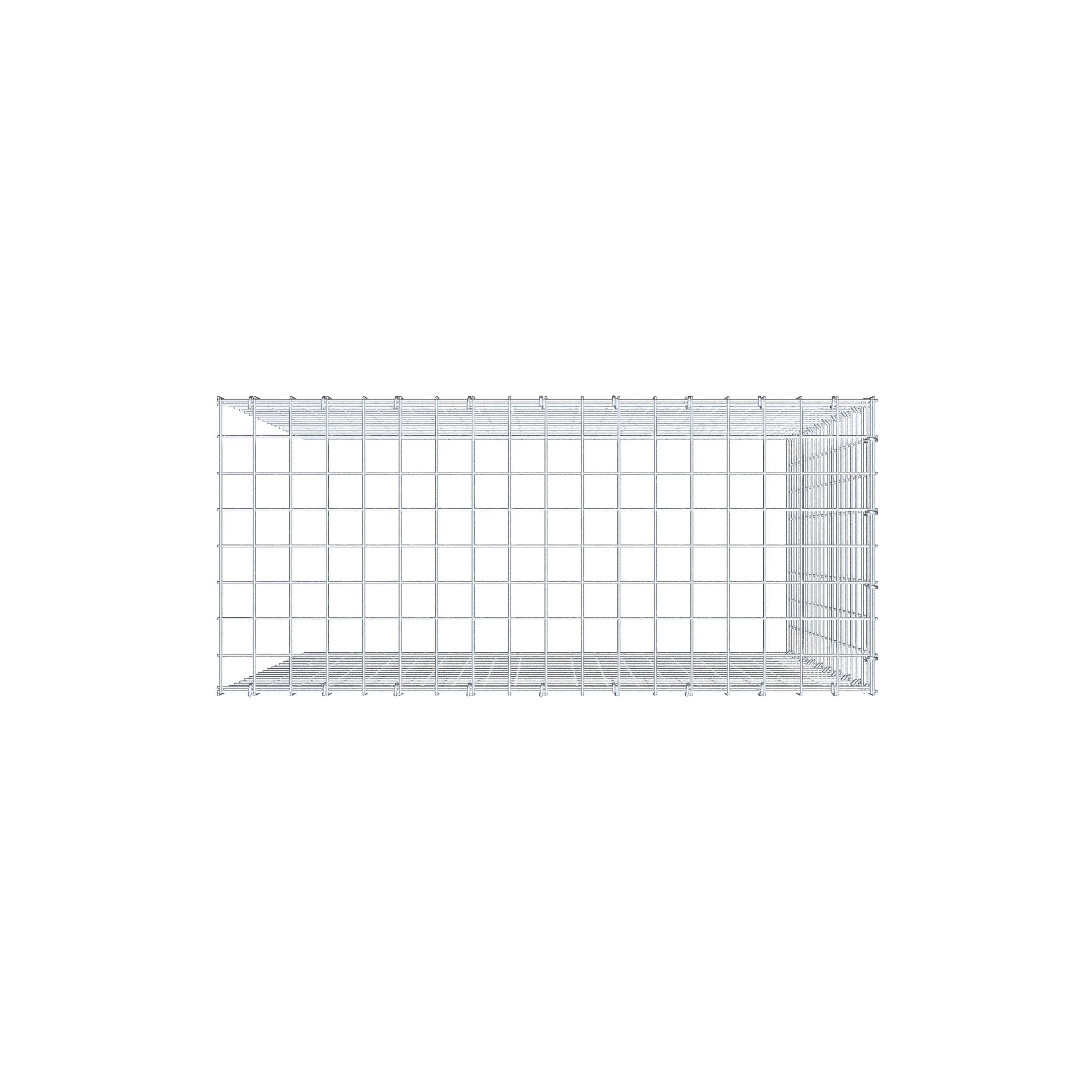 Gavión adicional tipo 4 100 cm x 90 cm x 40 cm (L x A x P), malla 5 cm x 5 cm, anillo en C