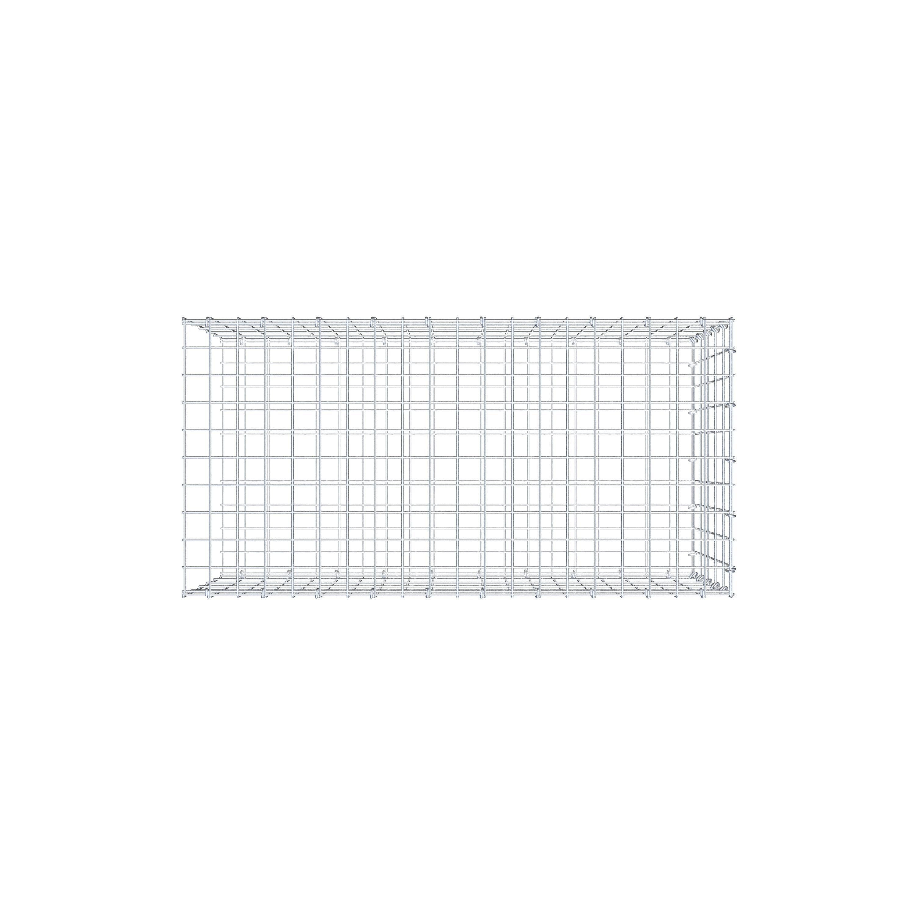 Mounted gabion type 2 100 cm x 50 cm x 50 cm, mesh size 5 cm x 10 cm, C-ring