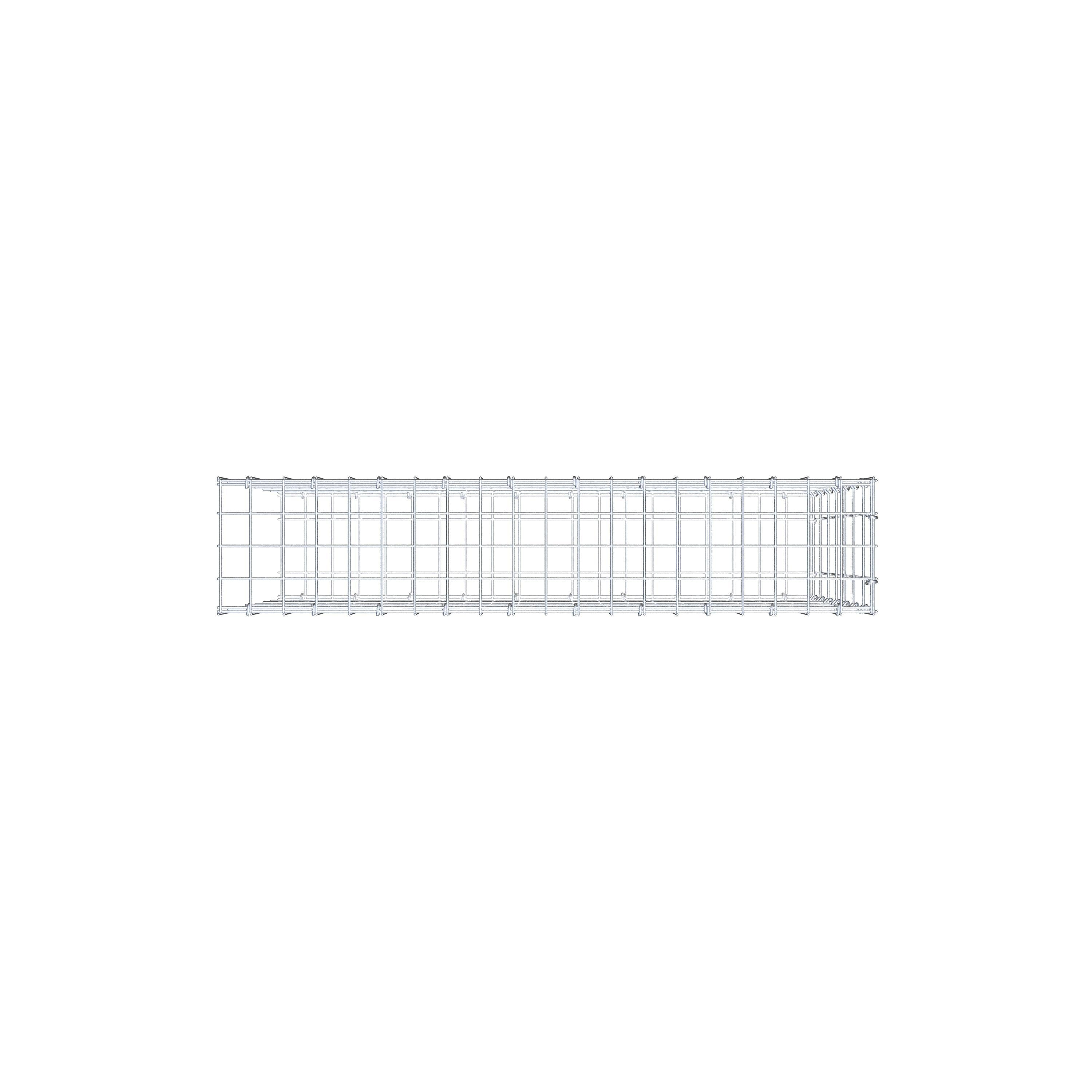 Pila adicional tipo 2 100 cm x 70 cm x 20 cm, malla 5 cm x 10 cm, anillo en C