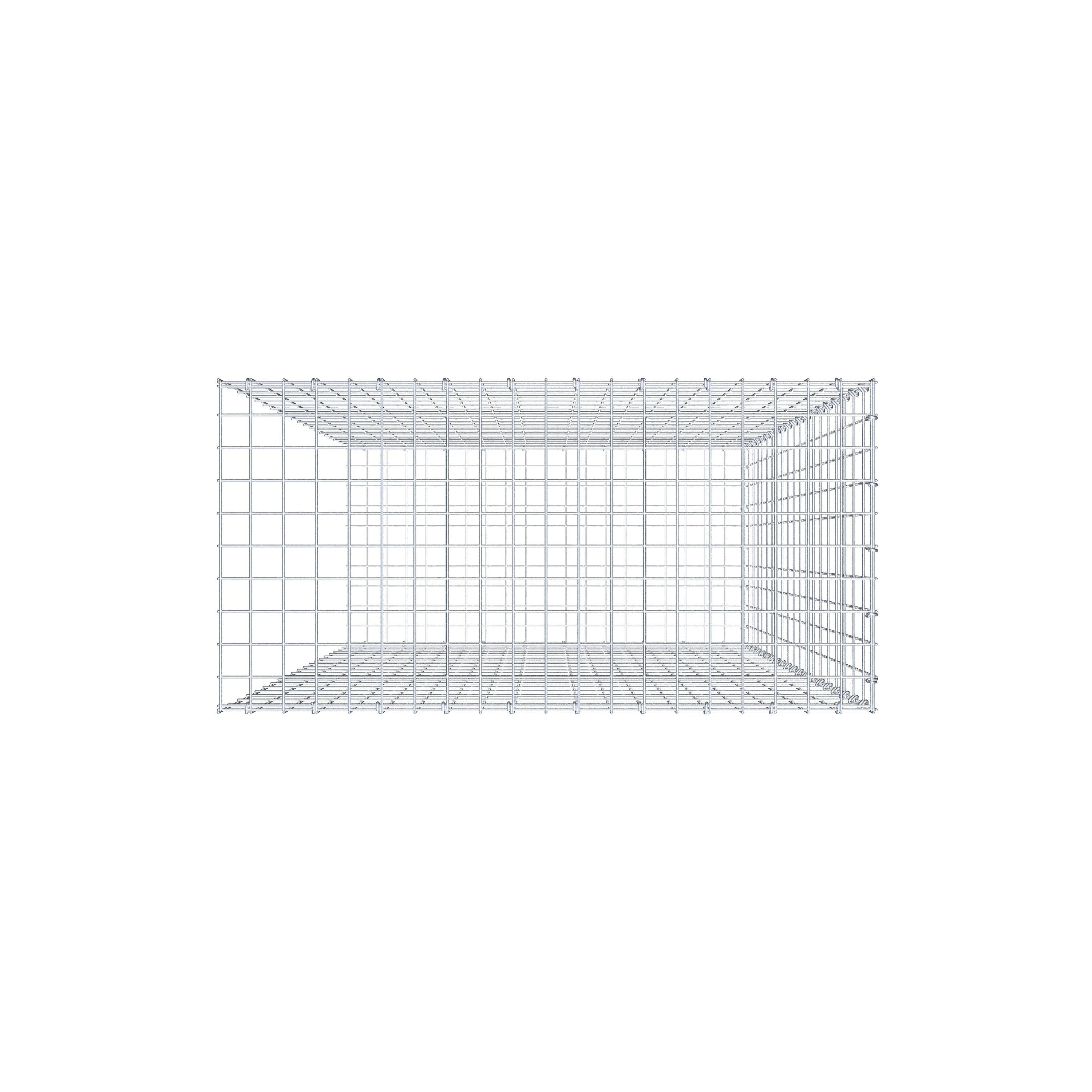 Mounted gabion type 2 200 cm x 100 cm x 50 cm, mesh size 5 cm x 10 cm, C-ring
