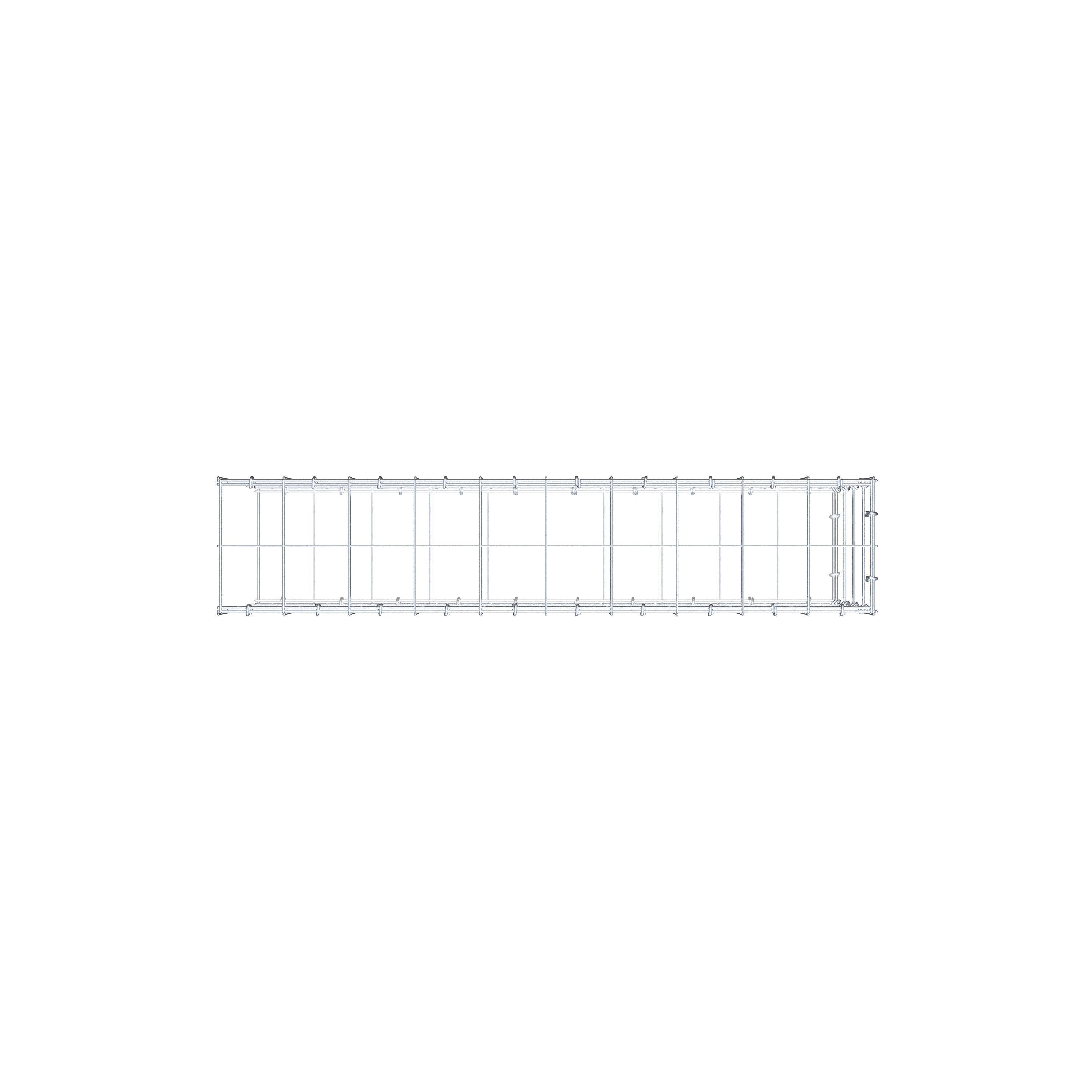 Gavión complementario de tipo 2 100 cm x 40 cm x 20 cm (L x A x P), malla 10 cm x 10 cm, anillo en C