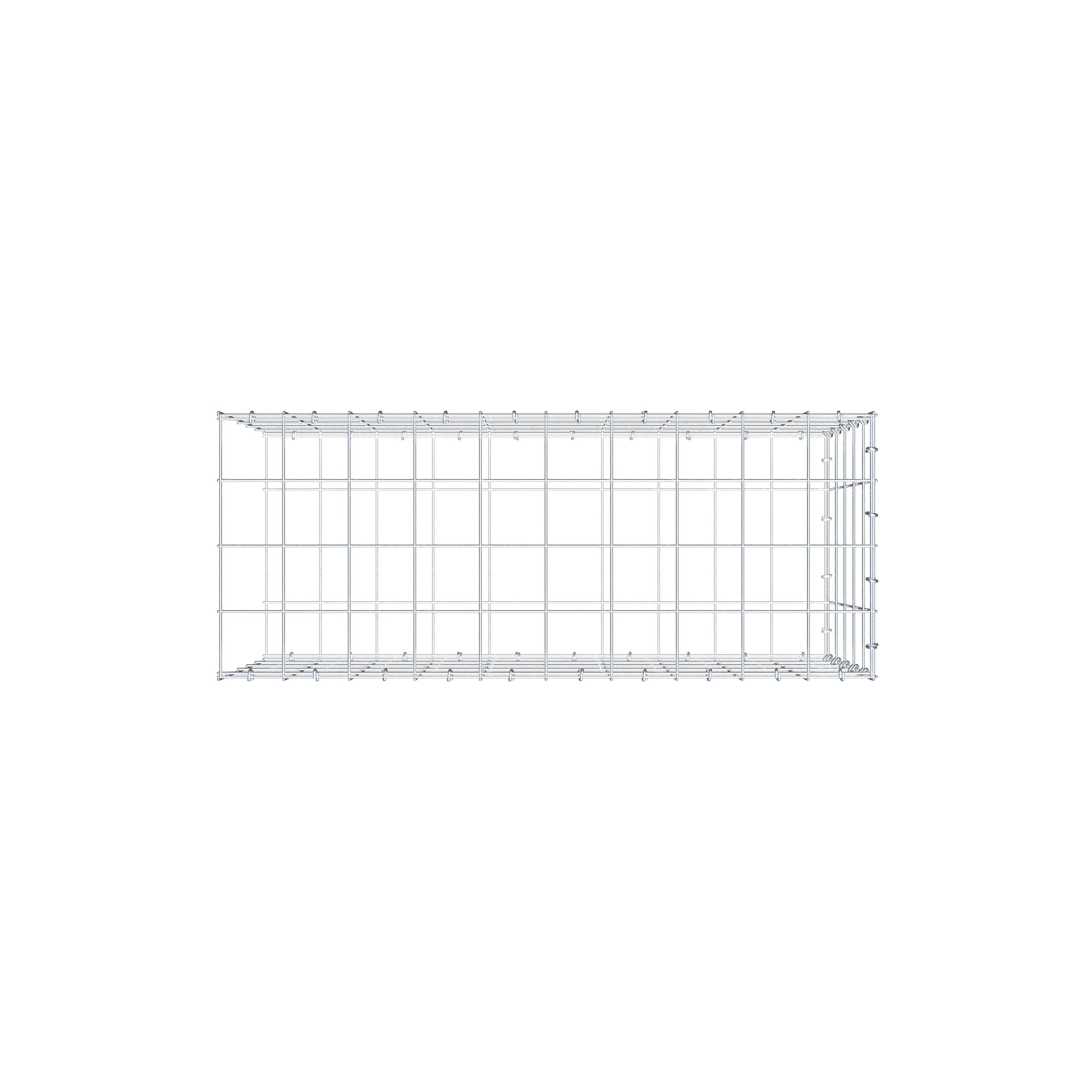 Fourche rapportée type 2 100 cm x 50 cm x 40 cm (L x H x P), mailles 10 cm x 10 cm, anneau C
