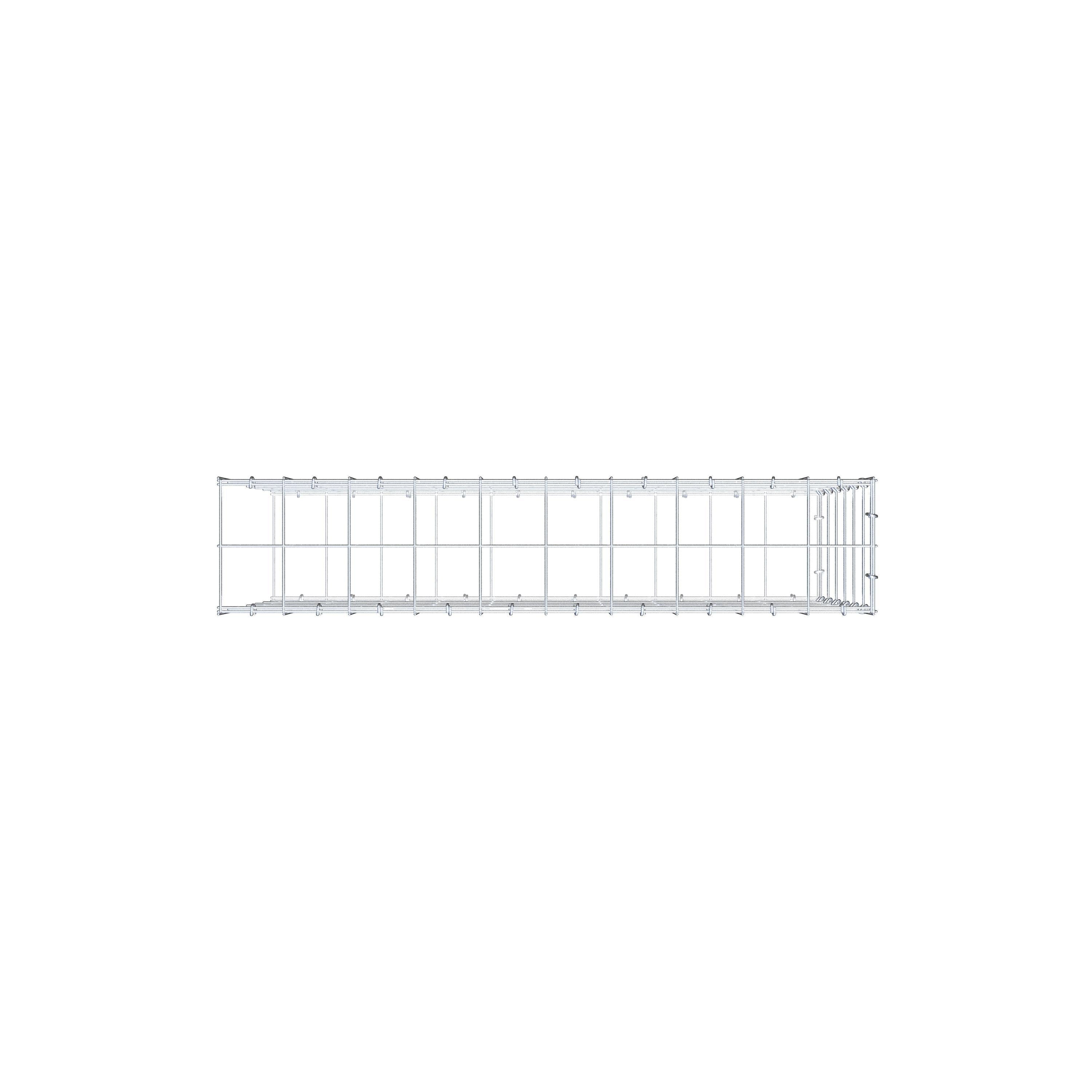 Gavión complementario de tipo 2 100 cm x 60 cm x 20 cm (L x A x P), malla 10 cm x 10 cm, anillo en C