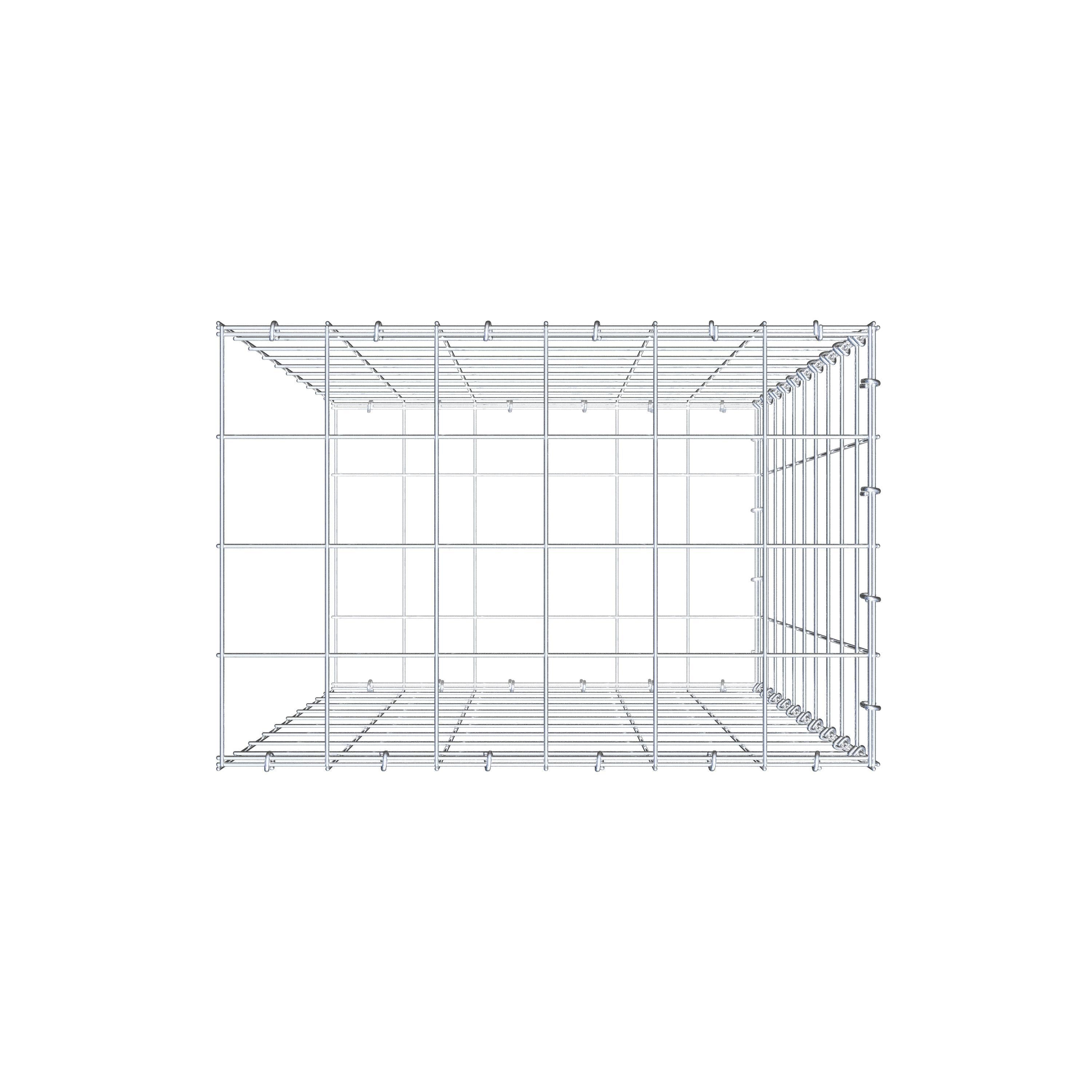 Gavión complementario de tipo 2 100 cm x 60 cm x 40 cm (L x A x P), malla 10 cm x 10 cm, anillo en C