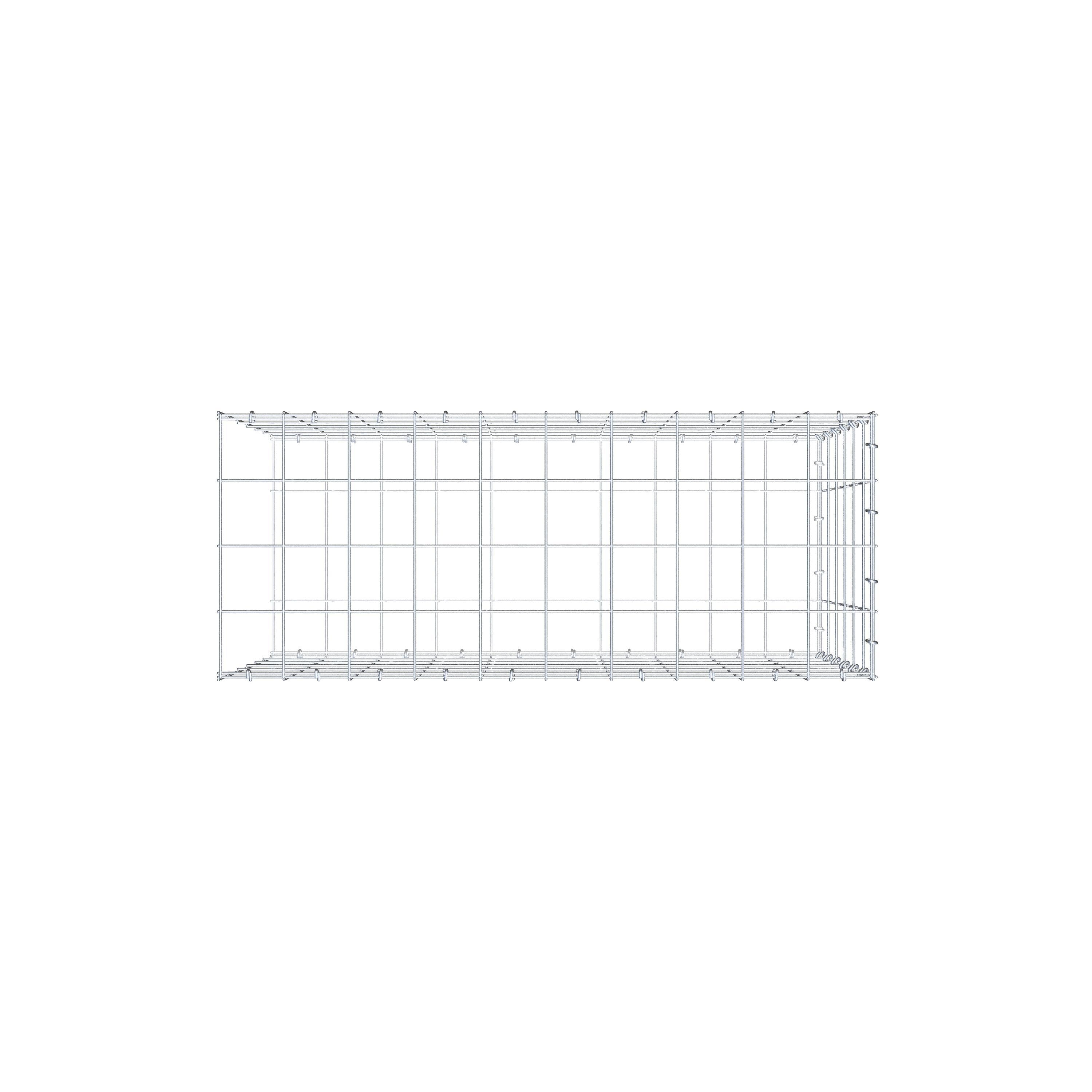 Gavión complementario de tipo 2 100 cm x 60 cm x 40 cm (L x A x P), malla 10 cm x 10 cm, anillo en C