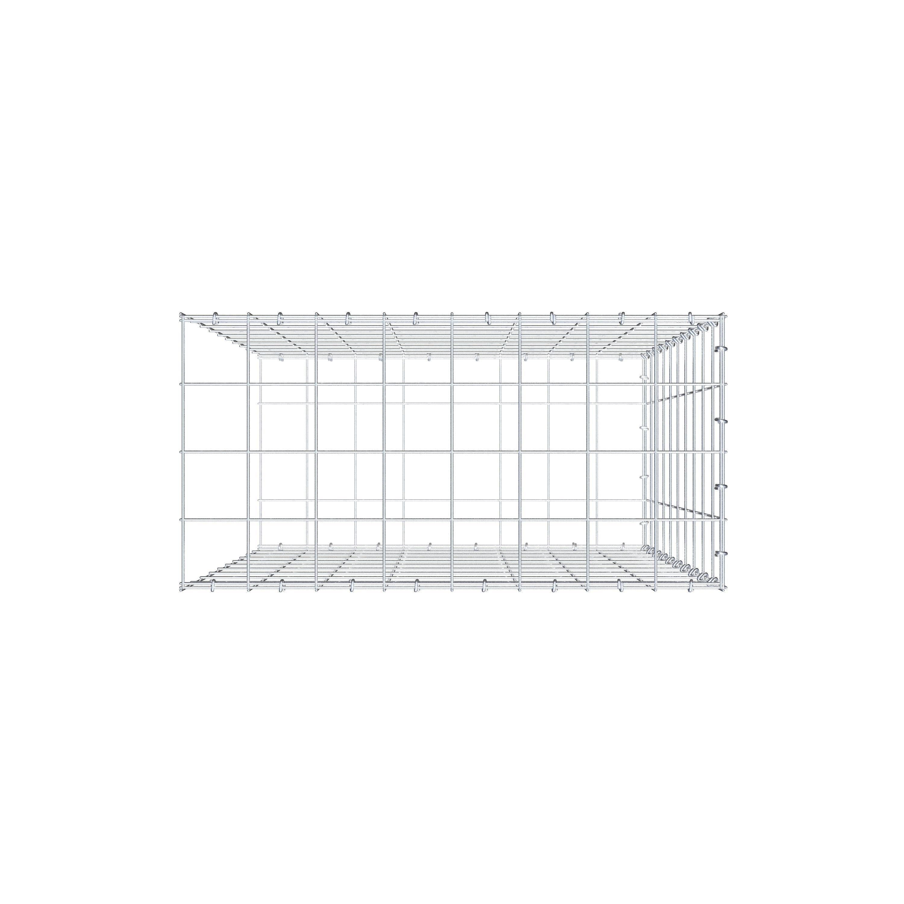 Gavión complementario de tipo 2 100 cm x 80 cm x 40 cm (L x A x P), malla 10 cm x 10 cm, anillo en C