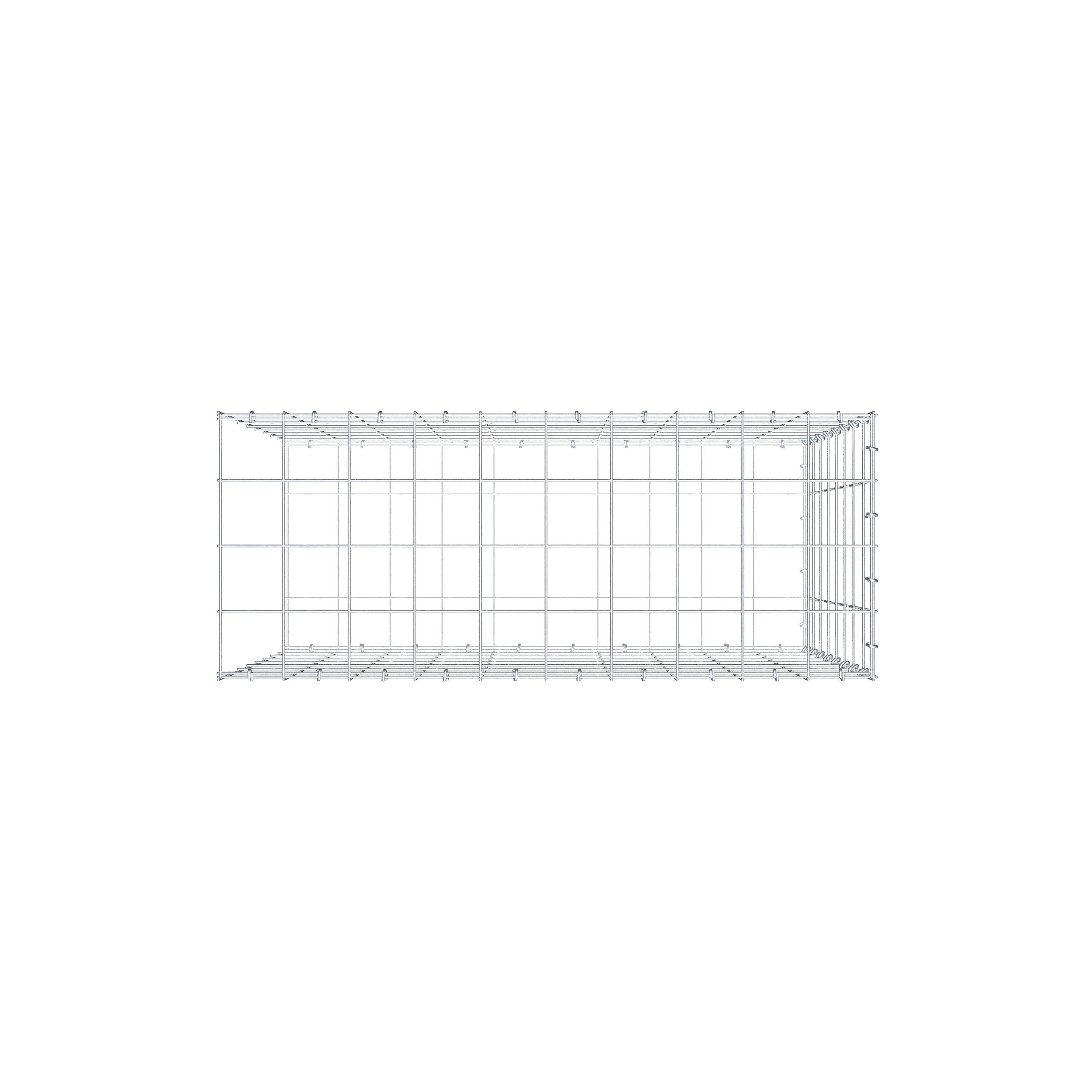 Gavión complementario de tipo 2 100 cm x 80 cm x 40 cm (L x A x P), malla 10 cm x 10 cm, anillo en C