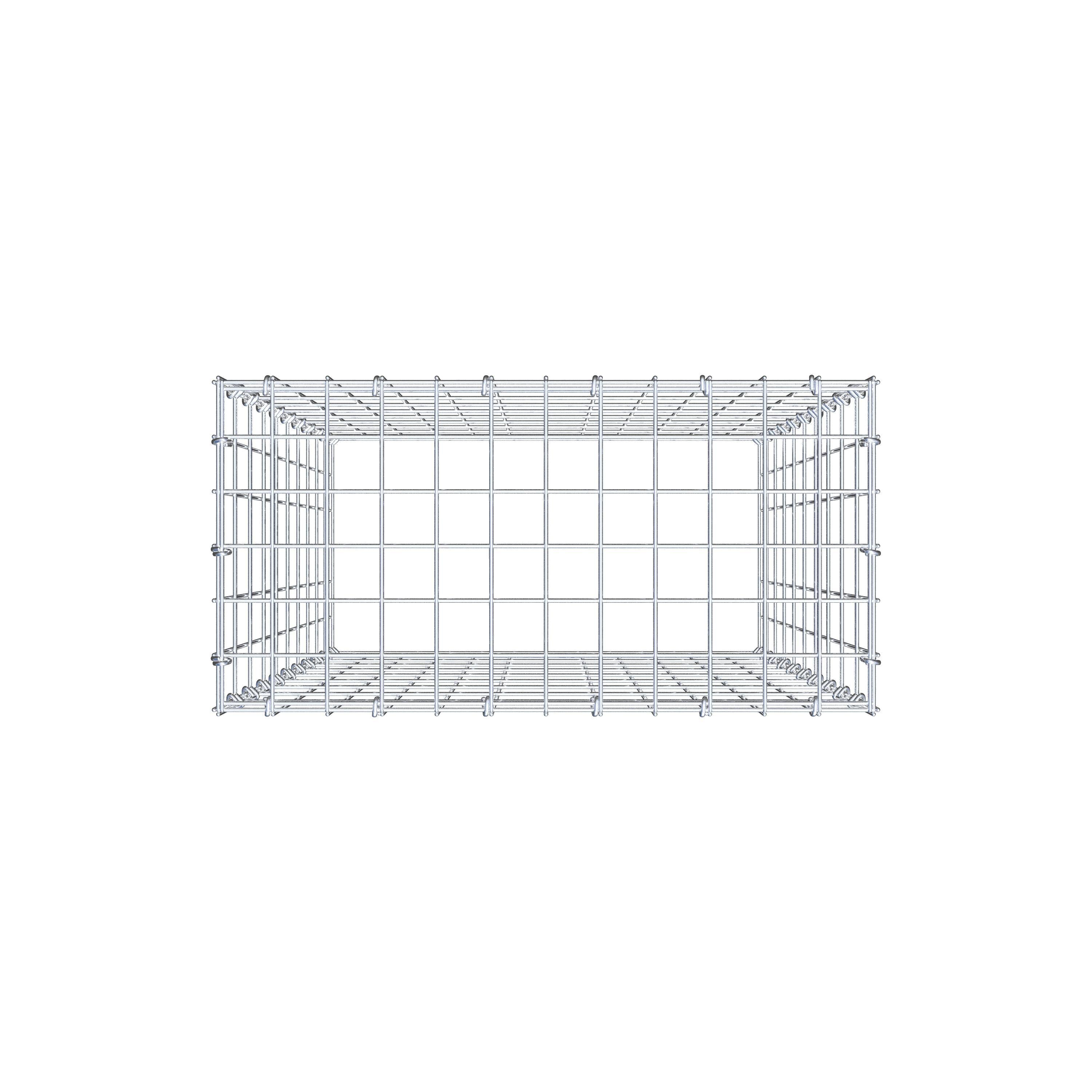 Mounted gabion type 3 100 cm x 60 cm x 30 cm (L x H x D), mesh size 5 cm x 10 cm, C-ring