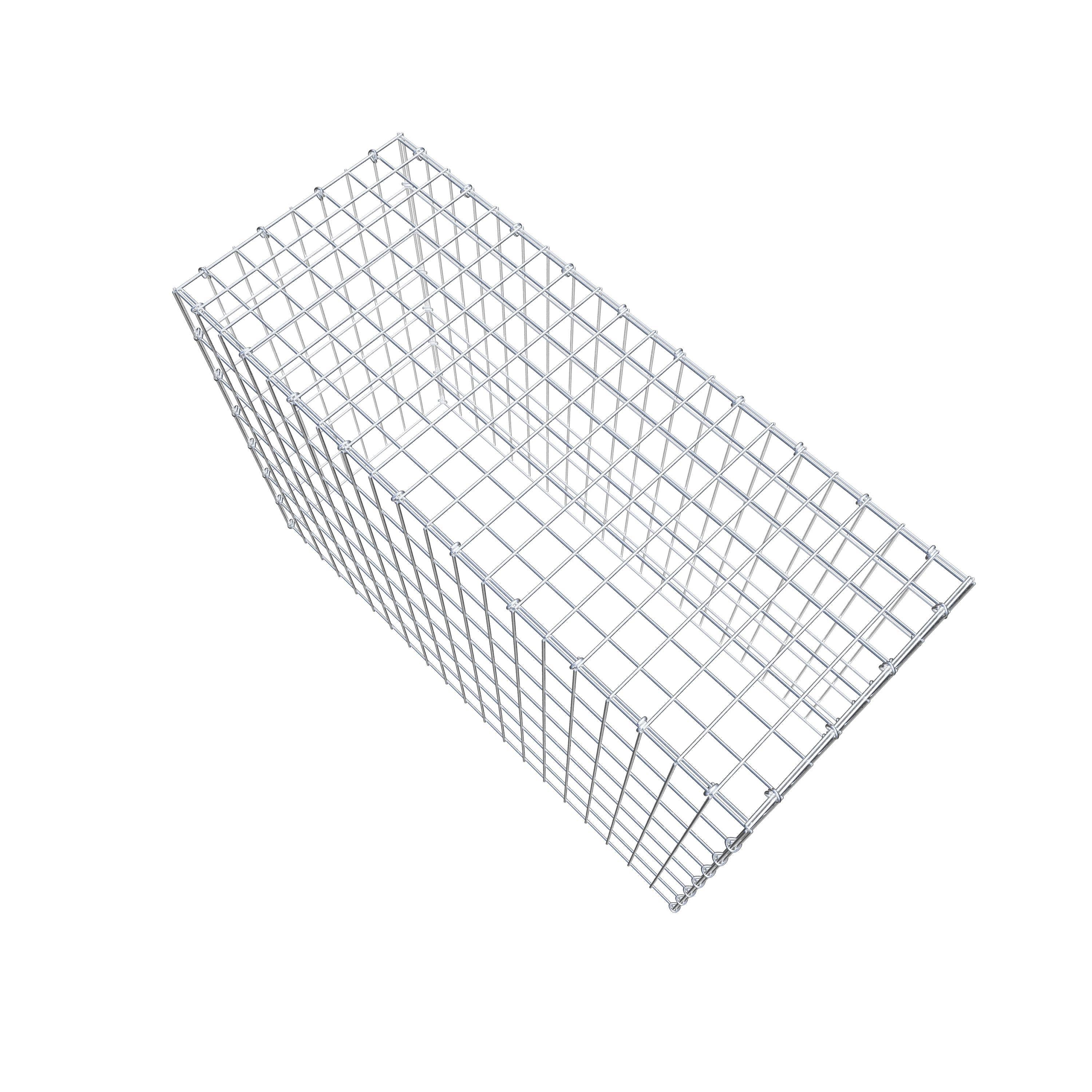 Typ 3 påbyggnadsgabion 100 cm x 70 cm x 40 cm (L x H x D), maskstorlek 5 cm x 10 cm, C-ring