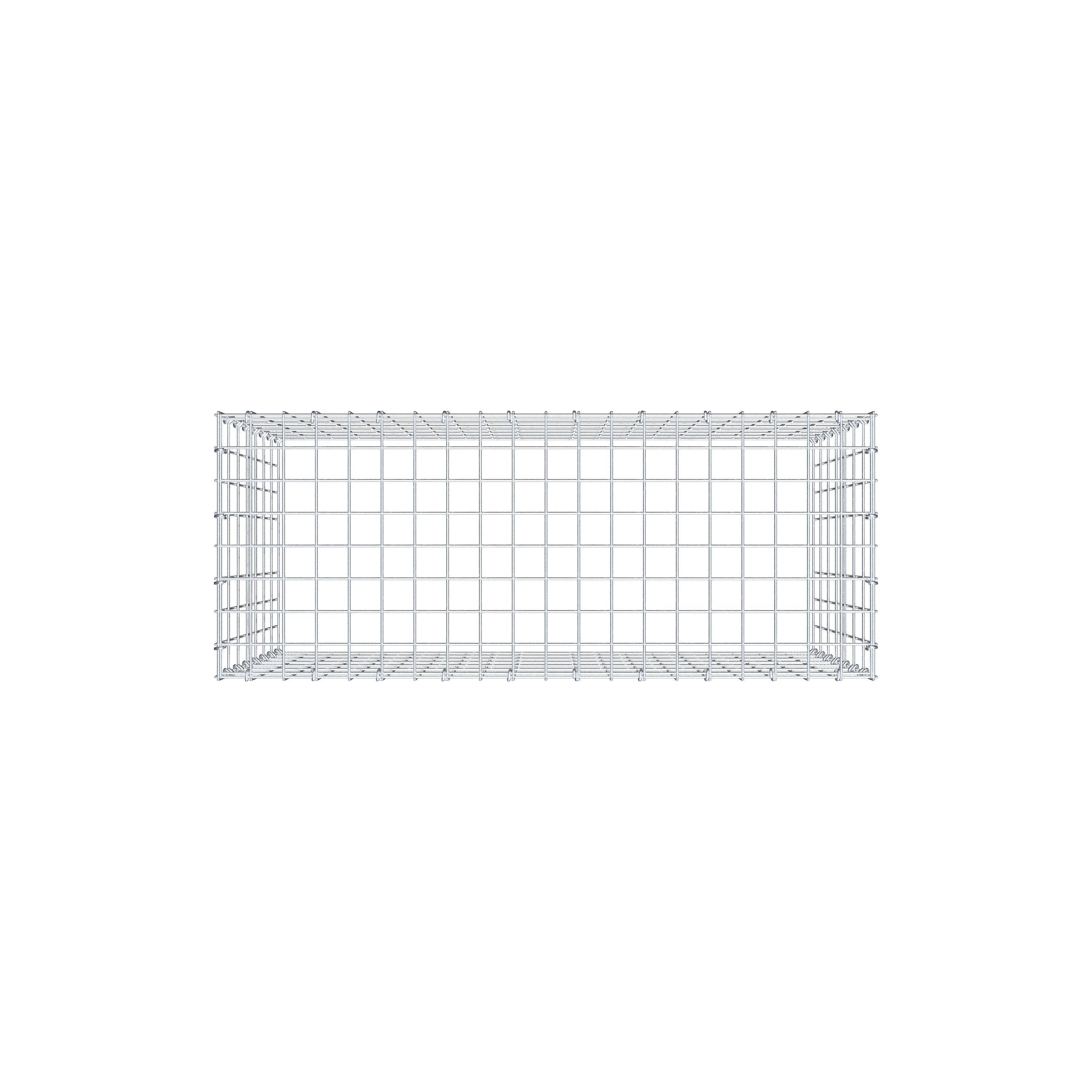 Typ 3 påbyggnadsgabion 100 cm x 70 cm x 40 cm (L x H x D), maskstorlek 5 cm x 10 cm, C-ring
