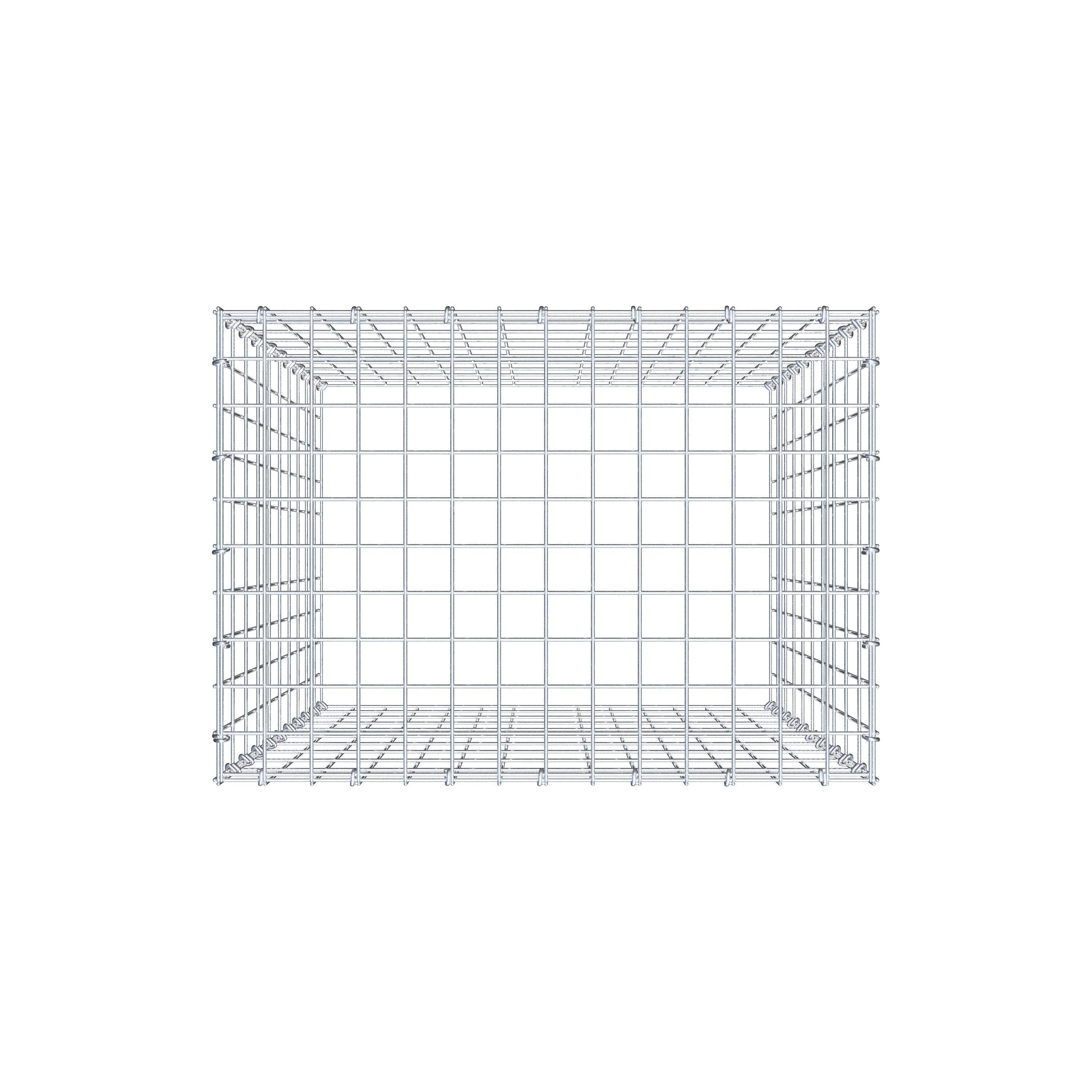 Typ 3 påbyggnadsgabion 100 cm x 70 cm x 50 cm (L x H x D), maskstorlek 5 cm x 10 cm, C-ring