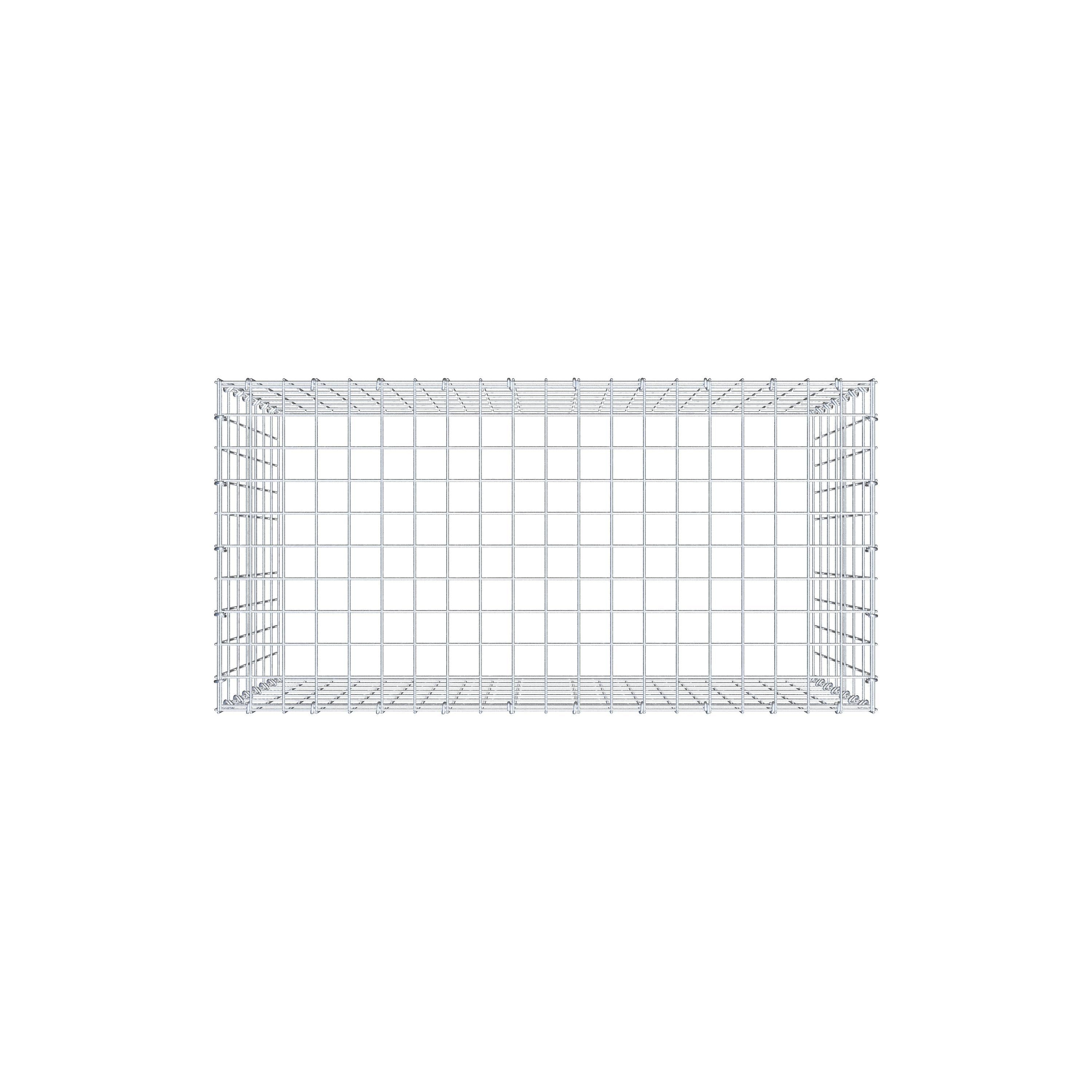 Typ 3 påbyggnadsgabion 100 cm x 70 cm x 50 cm (L x H x D), maskstorlek 5 cm x 10 cm, C-ring