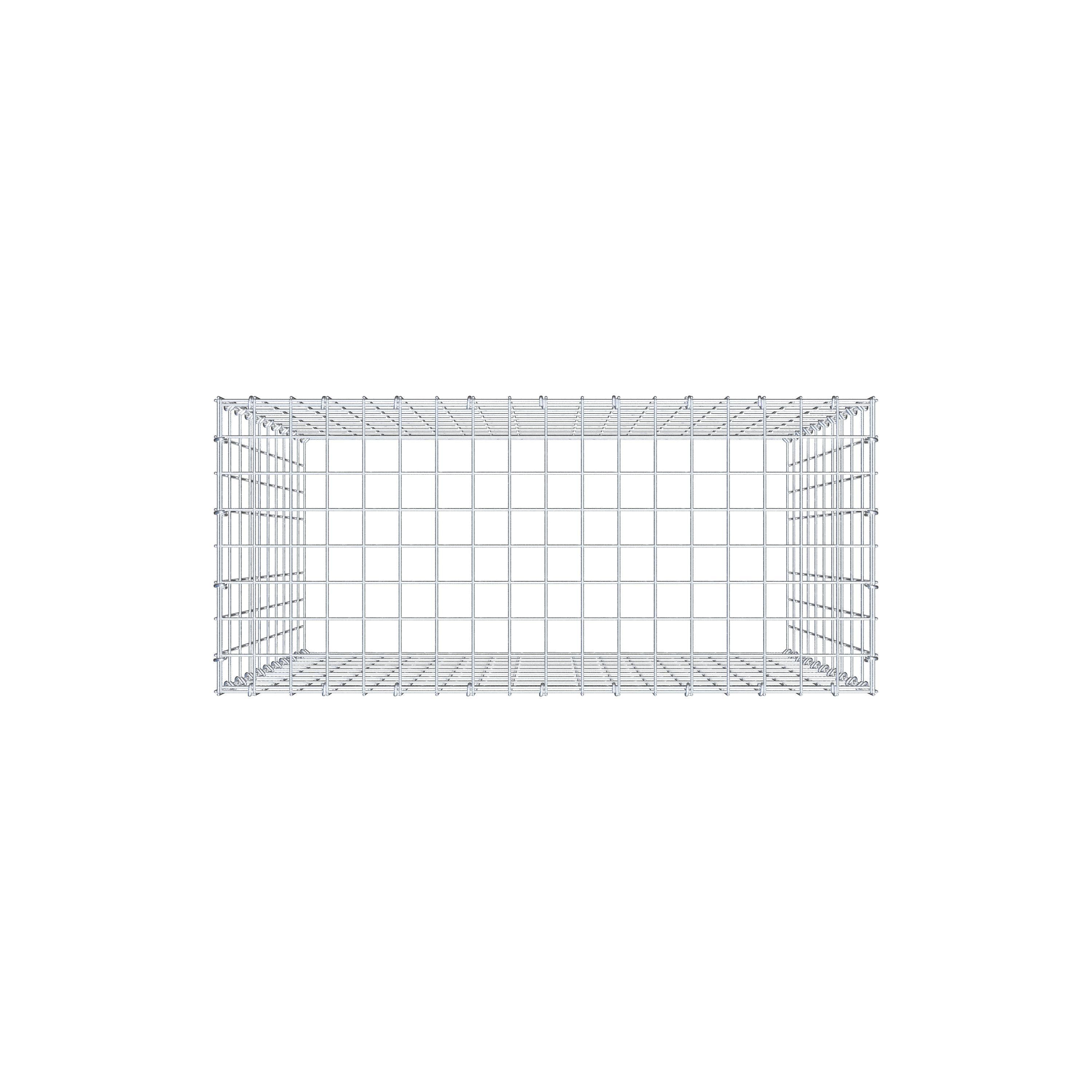 Mounted gabion type 3 100 cm x 90 cm x 40 cm (L x H x D), mesh size 5 cm x 10 cm, C-ring
