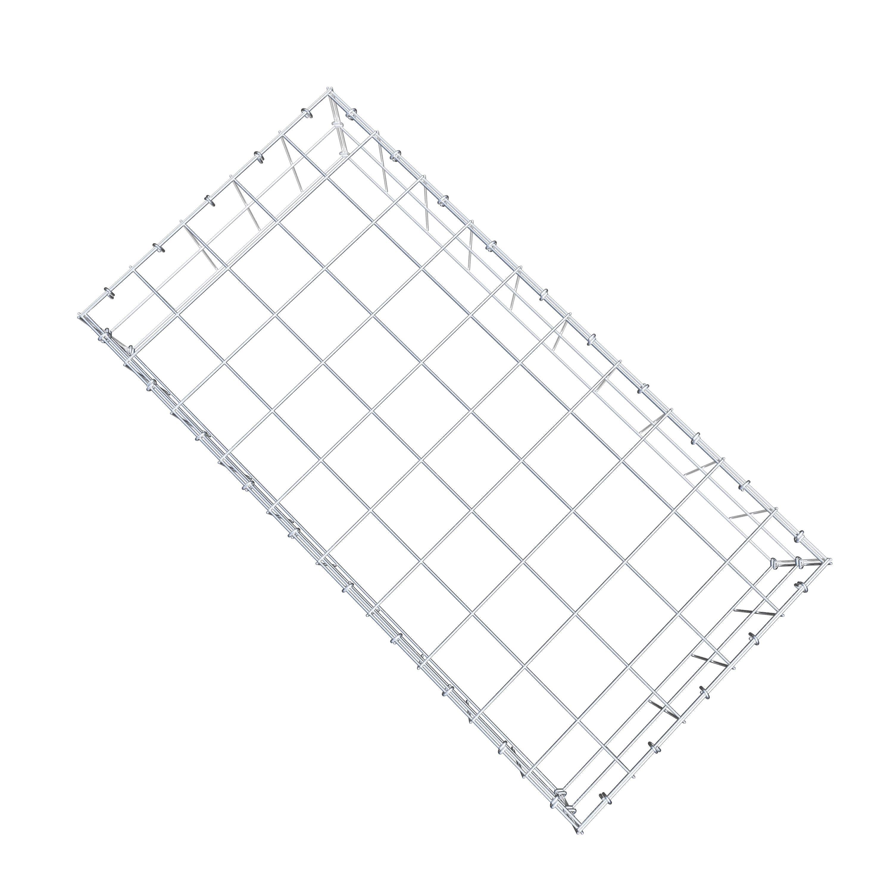 Mounted gabion type 3 100 cm x 20 cm x 50 cm (L x H x D), mesh size 10 cm x 10 cm, C-ring