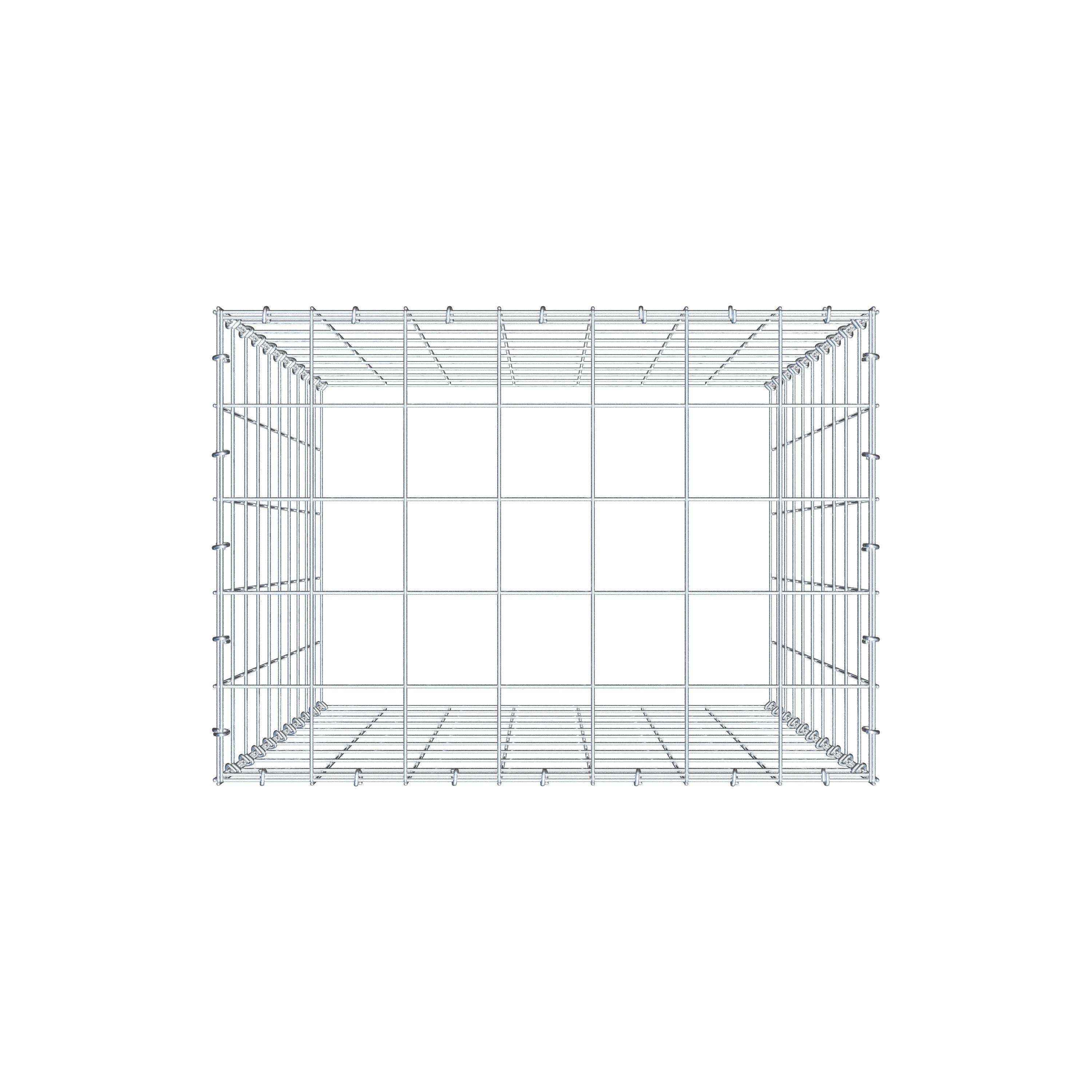 Monteret gabion type 3 100 cm x 70 cm x 50 cm (L x H x D), maskestørrelse 10 cm x 10 cm, C-ring