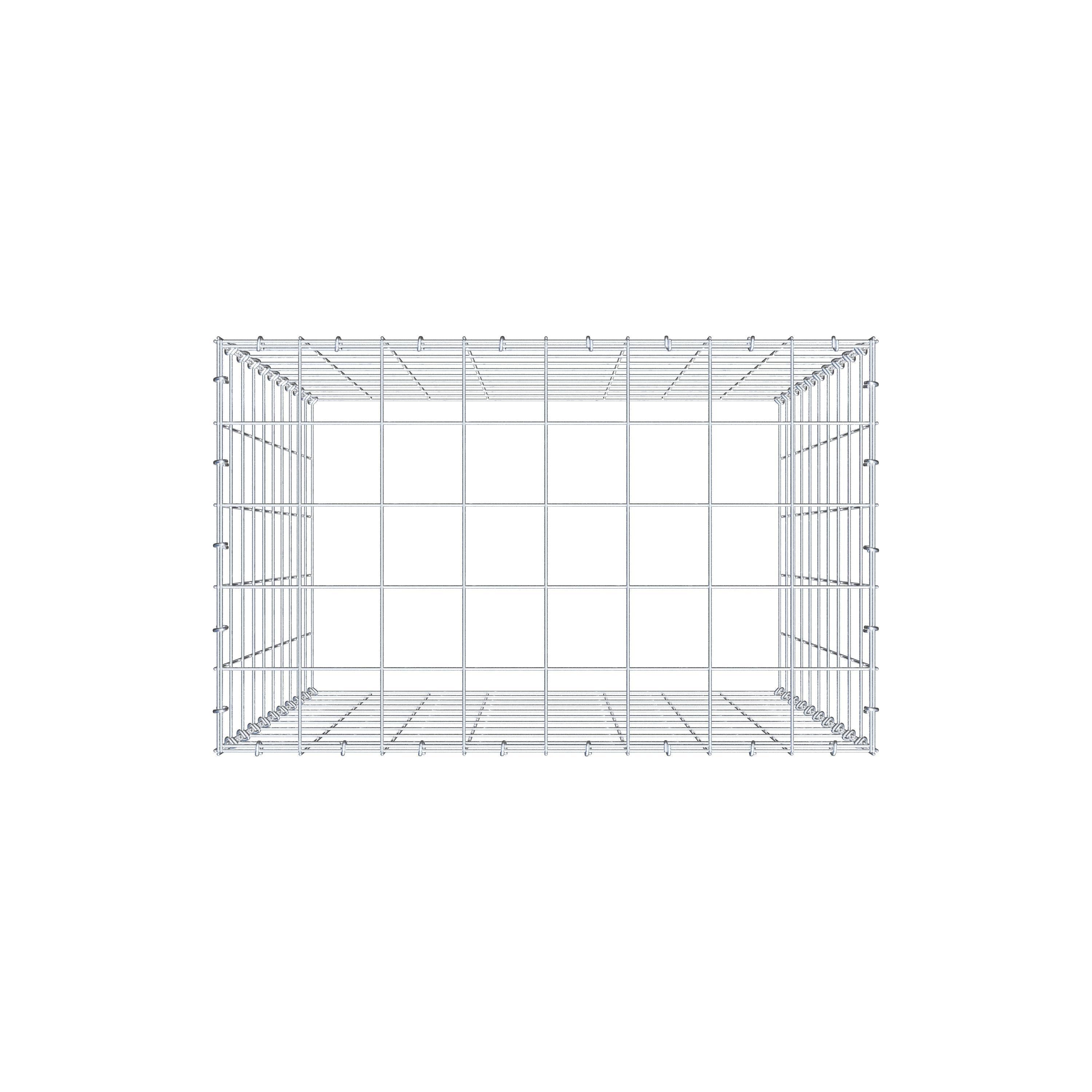 Fourche rapportée type 3 100 cm x 80 cm x 50 cm (L x H x P), mailles 10 cm x 10 cm, anneau C