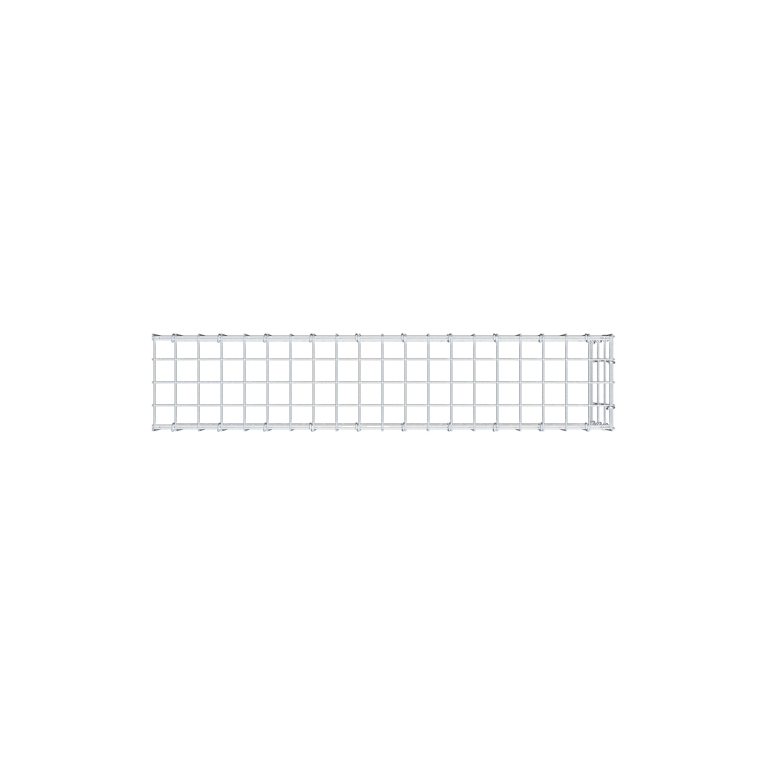 Gavión complementario de tipo 4 100 cm x 30 cm x 20 cm (L x A x P), malla 5 cm x 10 cm, anillo en C