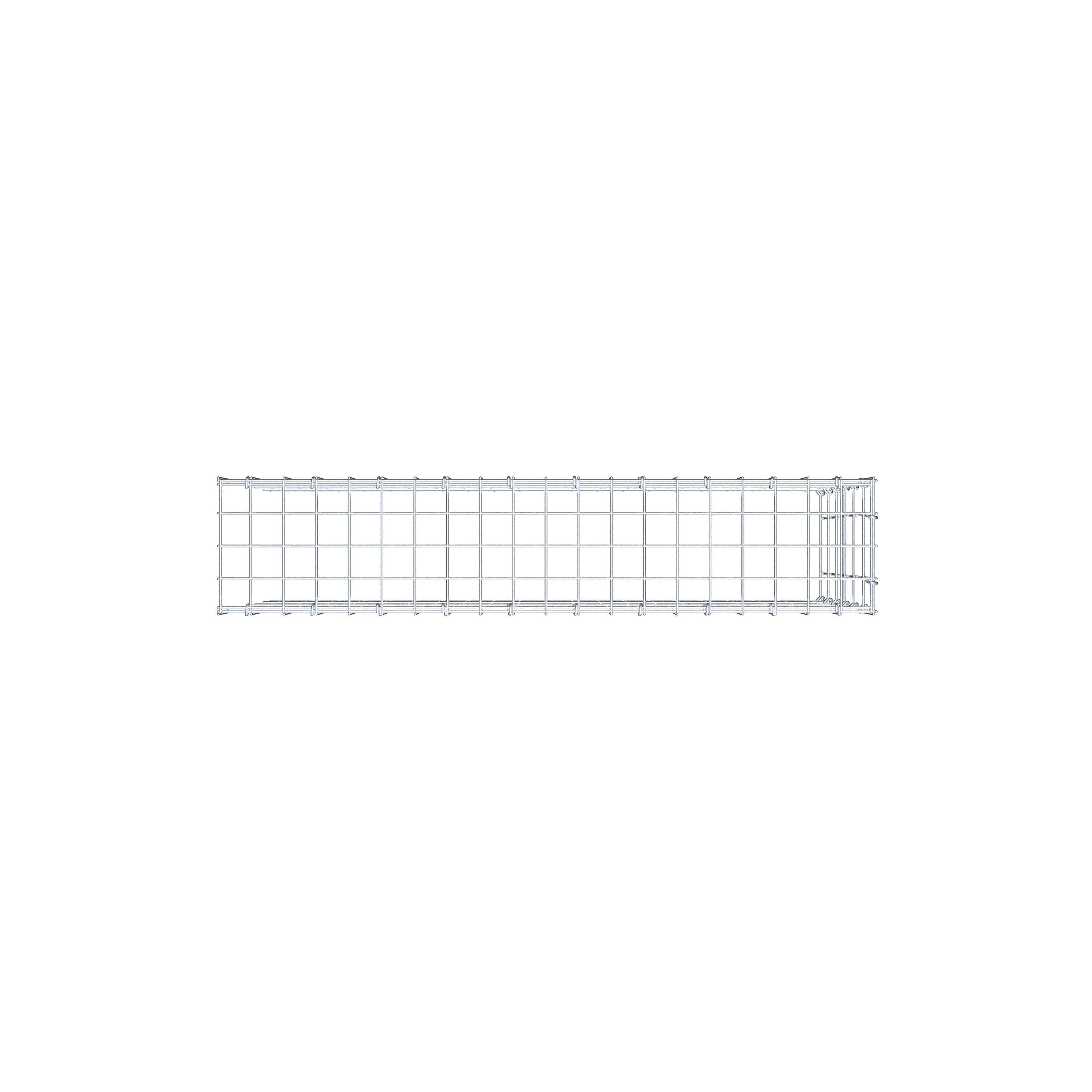 Gavión complementario de tipo 4 100 cm x 60 cm x 20 cm (L x A x P), malla 5 cm x 10 cm, anillo en C