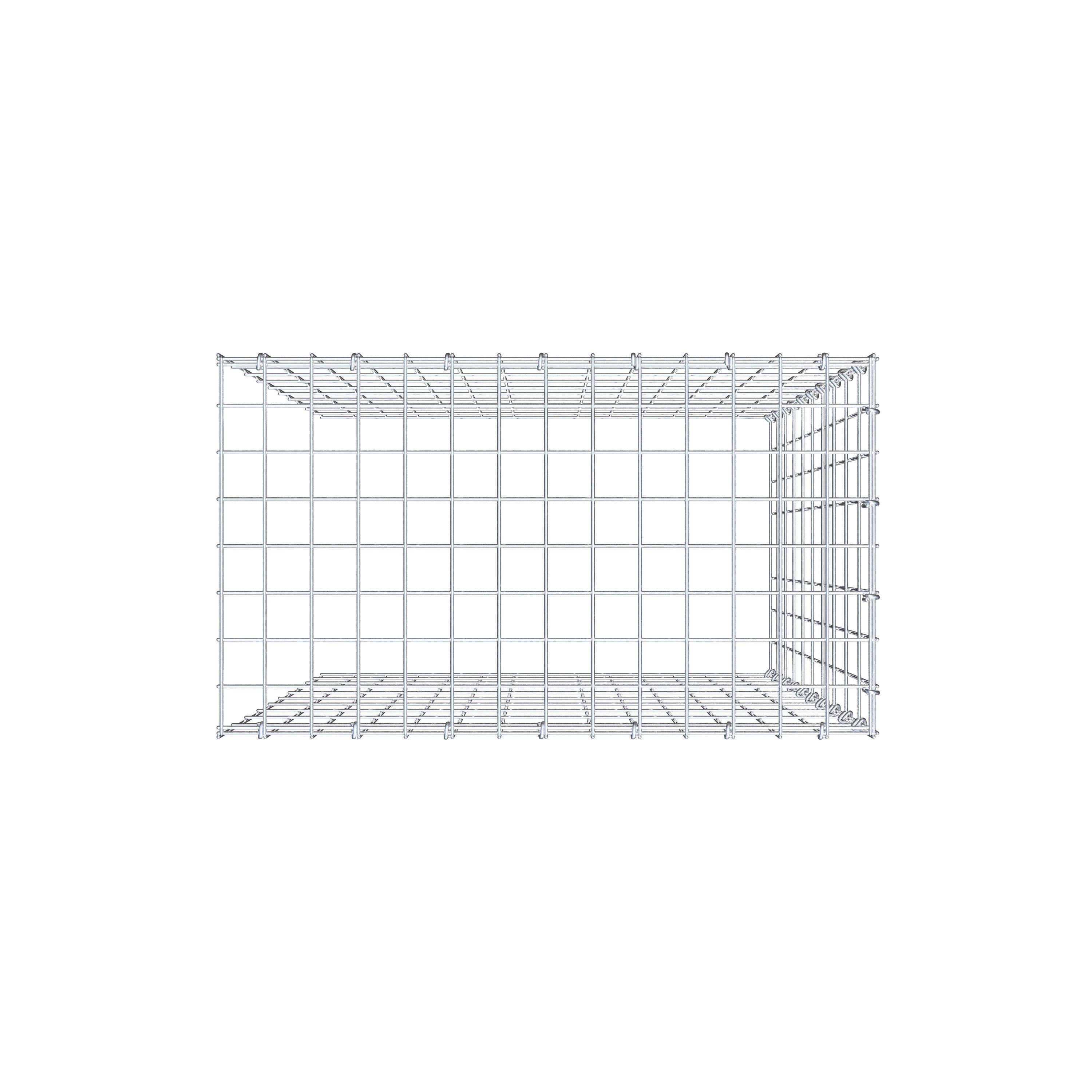 Fourche rapportée type 4 100 cm x 70 cm x 40 cm (L x H x P), mailles 5 cm x 10 cm, anneau en C