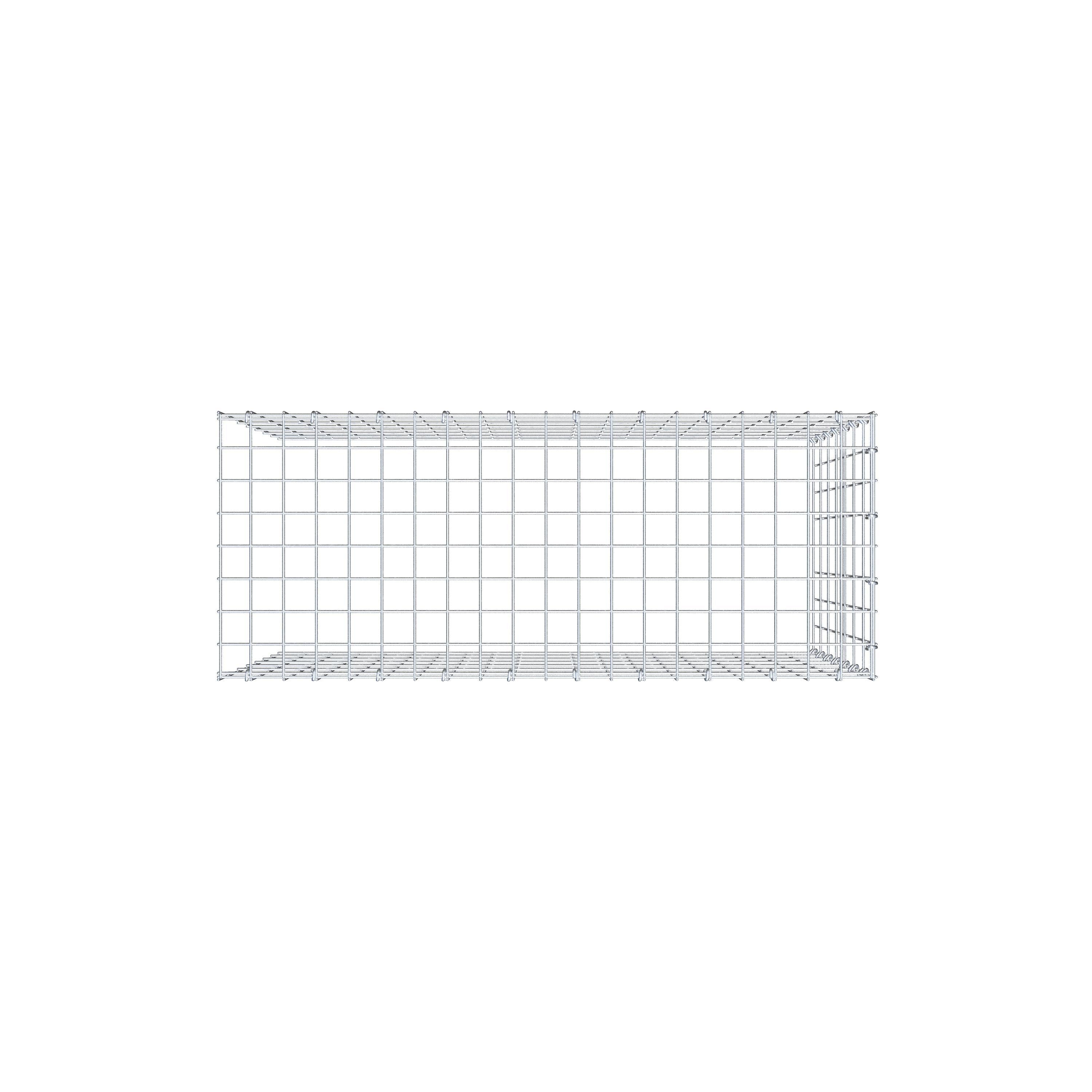 Fourche rapportée type 4 100 cm x 70 cm x 40 cm (L x H x P), mailles 5 cm x 10 cm, anneau en C