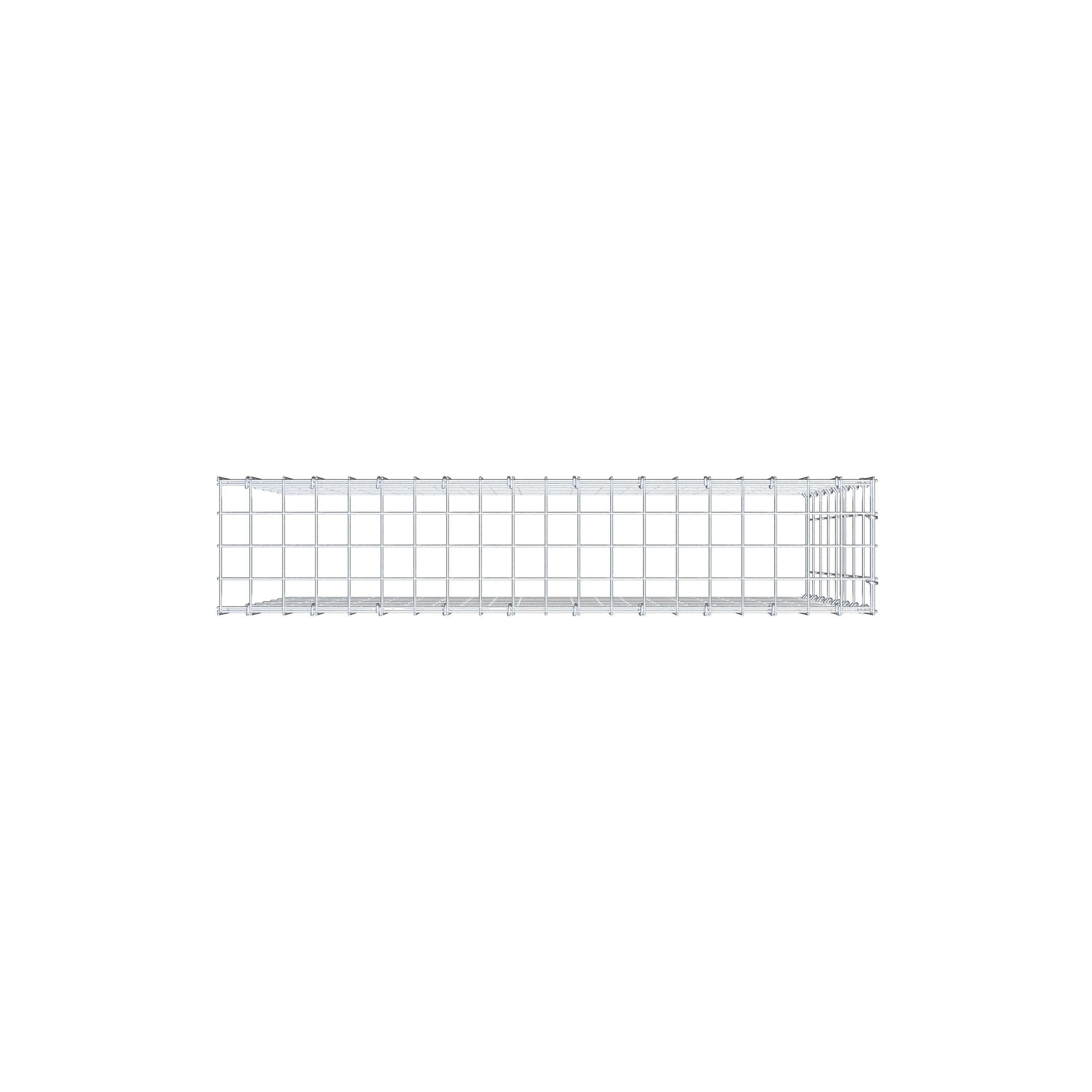 Gavión complementario de tipo 4 100 cm x 80 cm x 20 cm (L x A x P), malla 5 cm x 10 cm, anillo en C