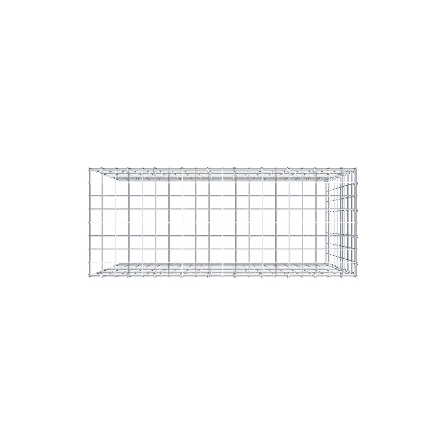 Mounted gabion type 4 100 cm x 90 cm x 40 cm (L x H x D), mesh size 5 cm x 10 cm, C-ring