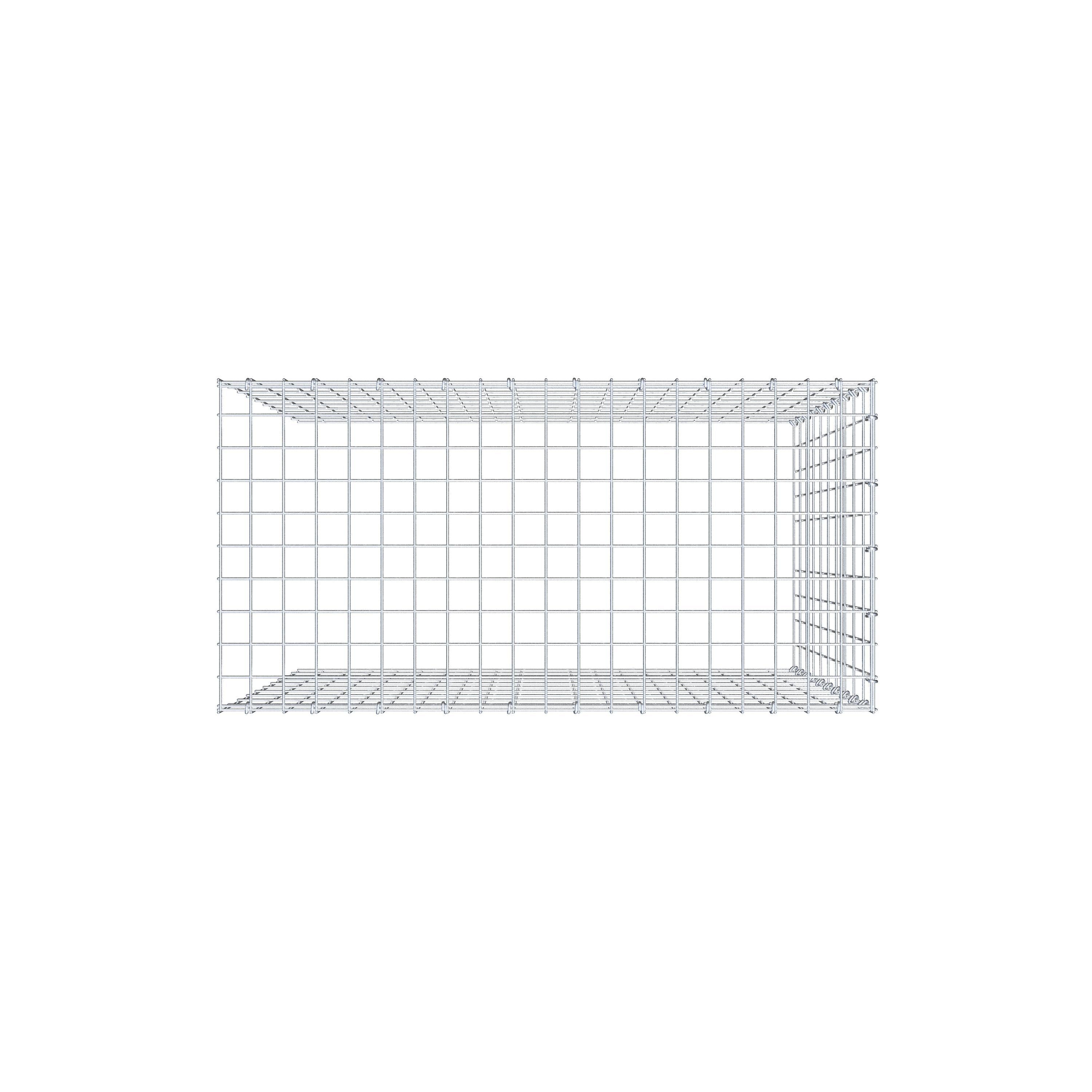 Gavión adicional tipo 4 100 cm x 100 cm x 50 cm (L x A x P), malla 5 cm x 10 cm, anillo en C